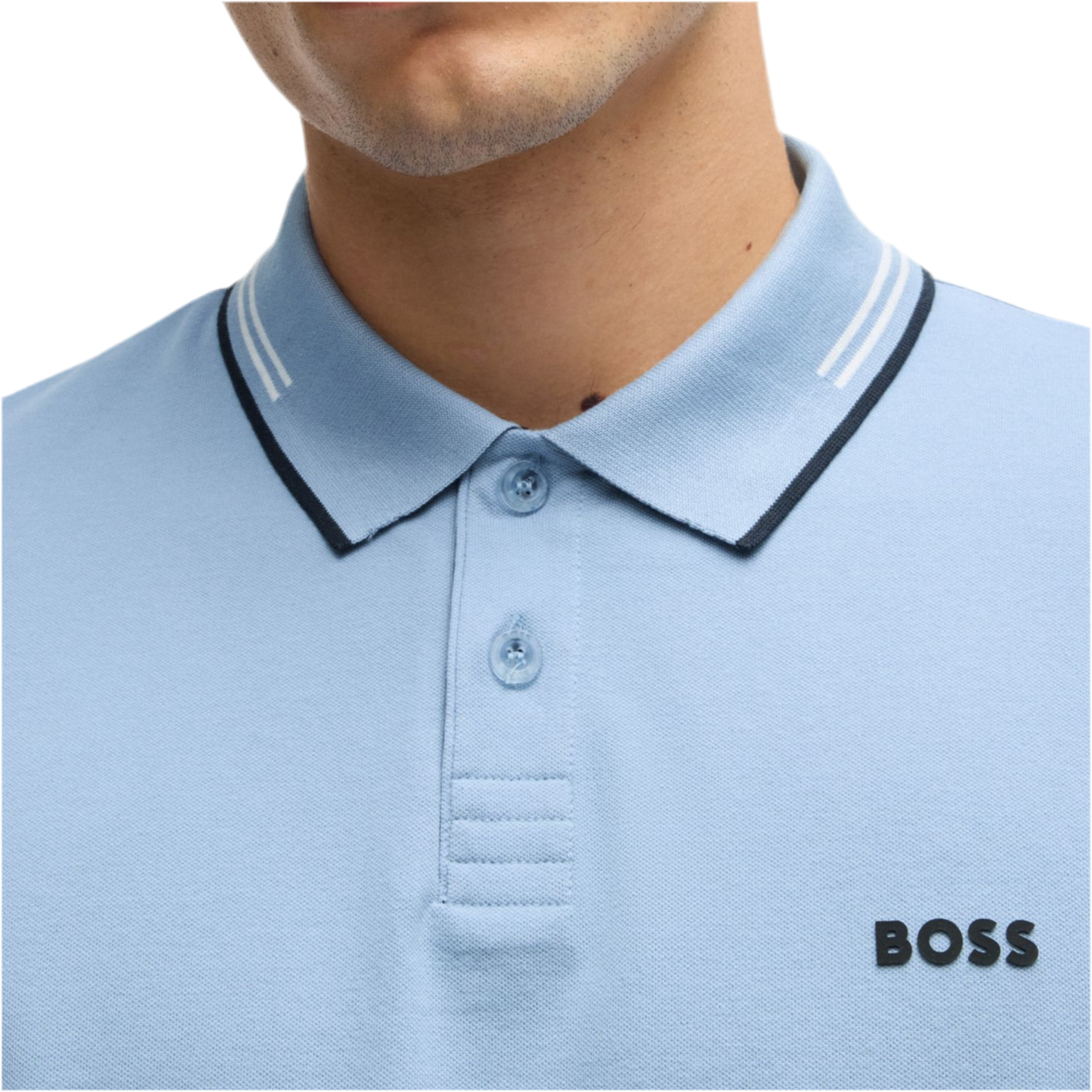 Hugo Boss Men Stretch Cotton Slim Fit Polo Shirt - Light Blue