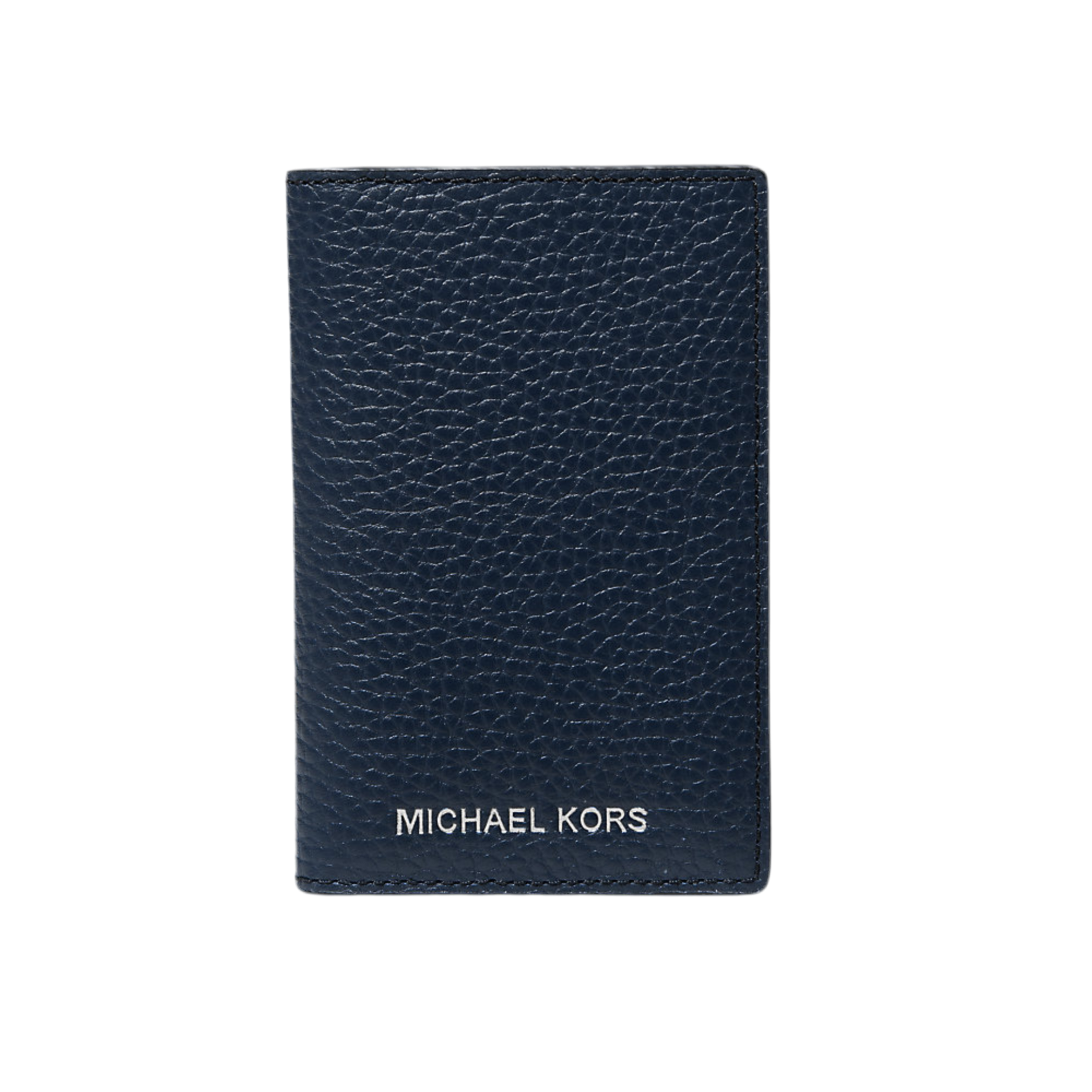 Michael Kors Hudson Pebbled Leather Bi-Fold Card Case - Navy