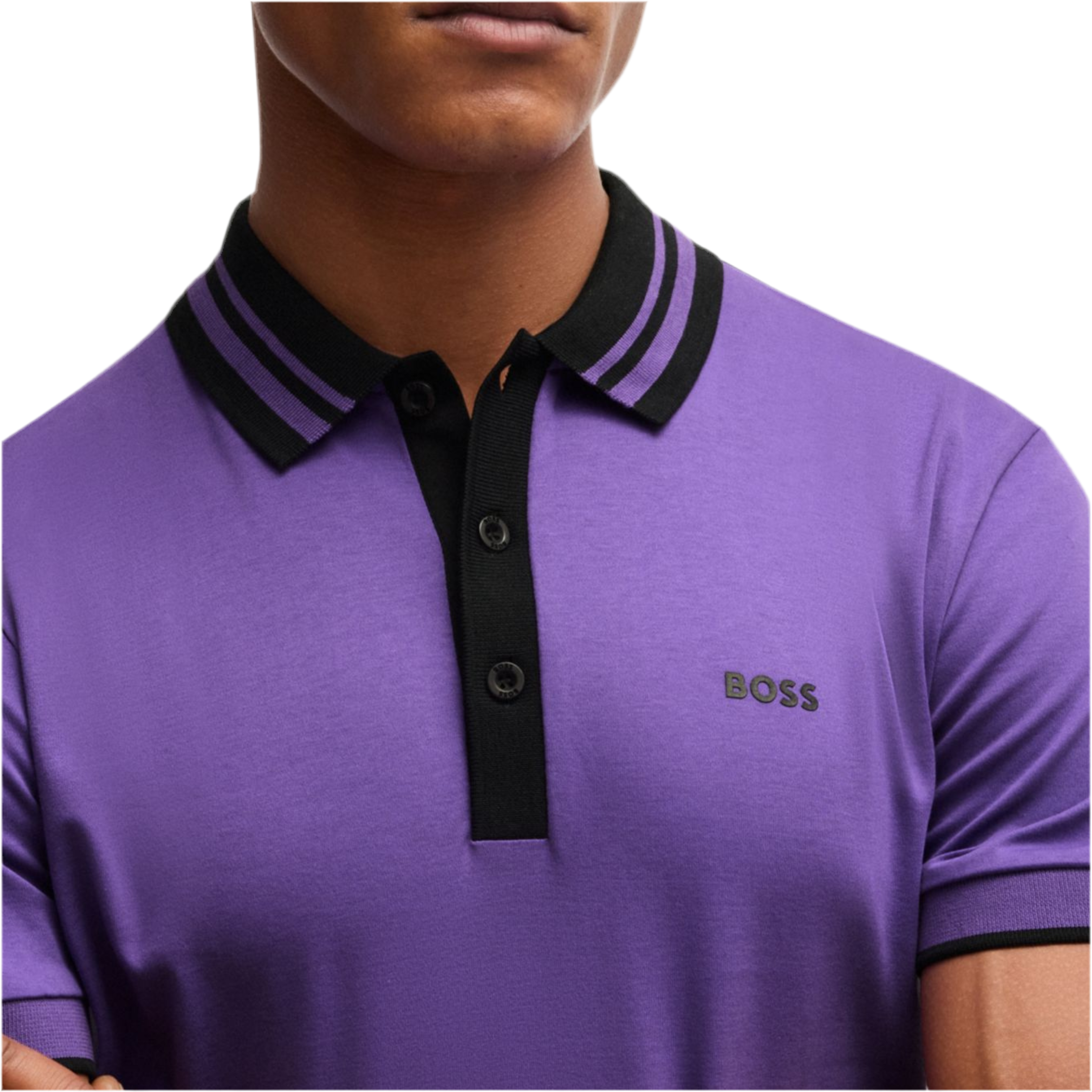 Hugo Boss Men Interlock Cotton Polo Shirt - Dark Purple