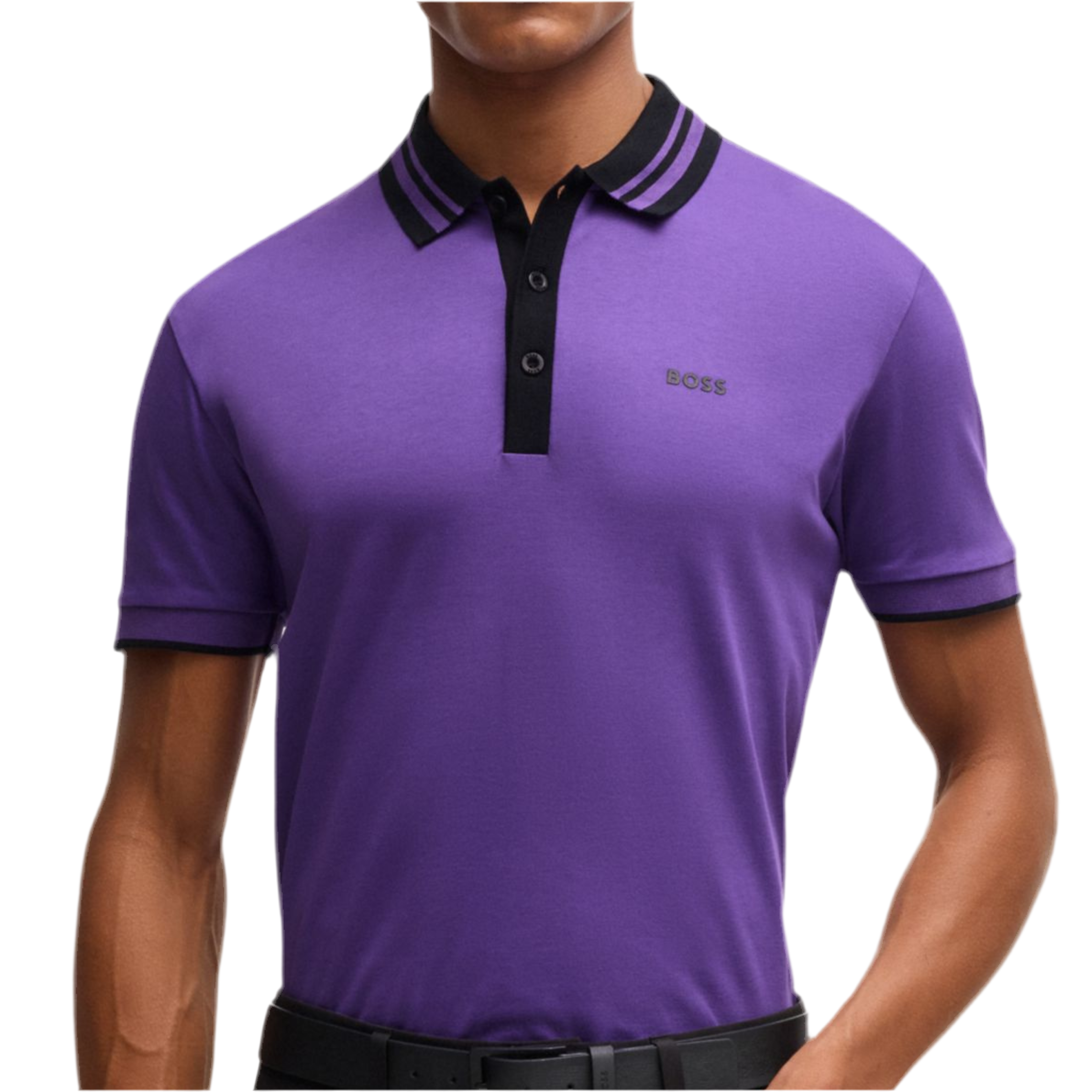 Hugo Boss Men Interlock Cotton Polo Shirt - Dark Purple