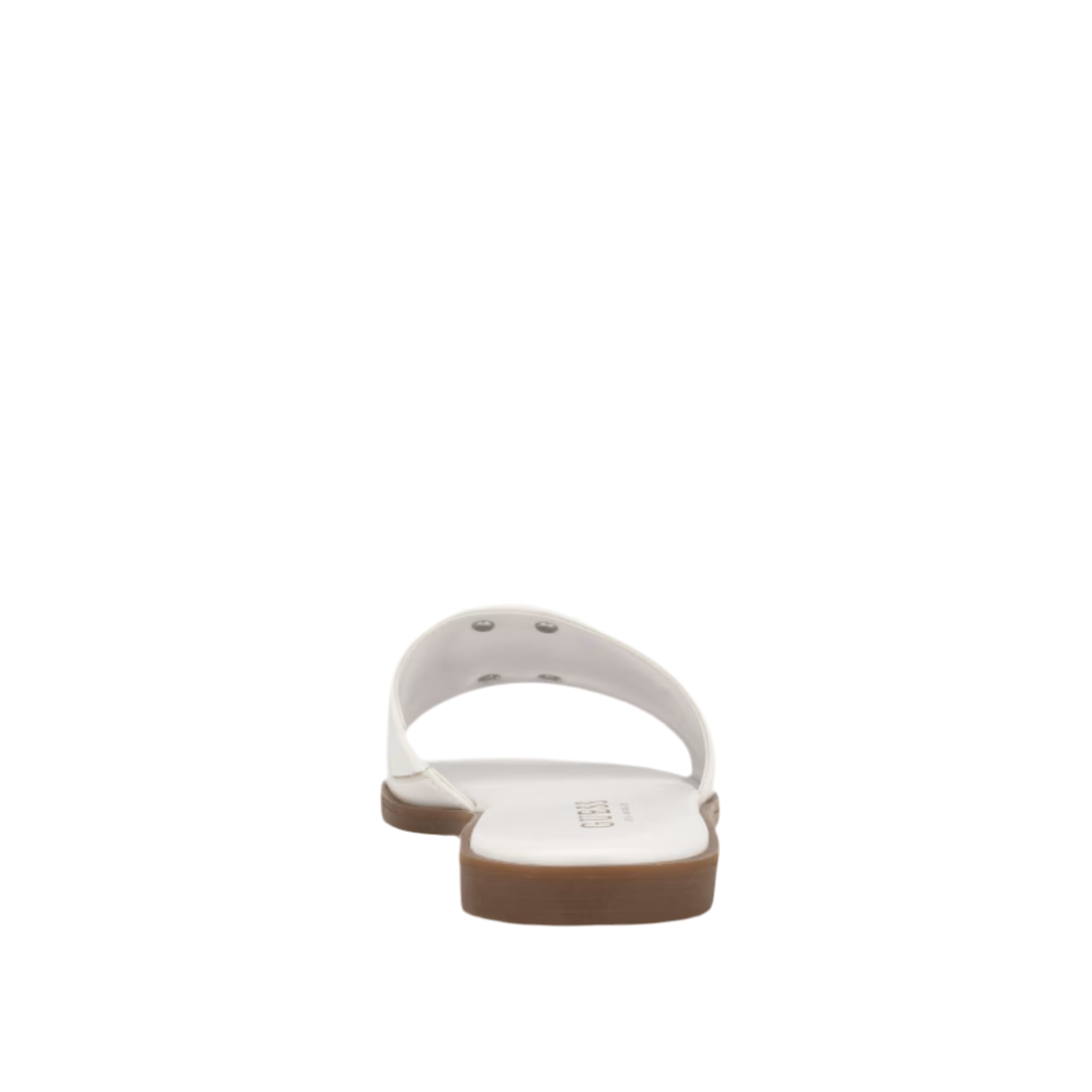 Guess Women Magnify Faux-Leather Beach Slides - White