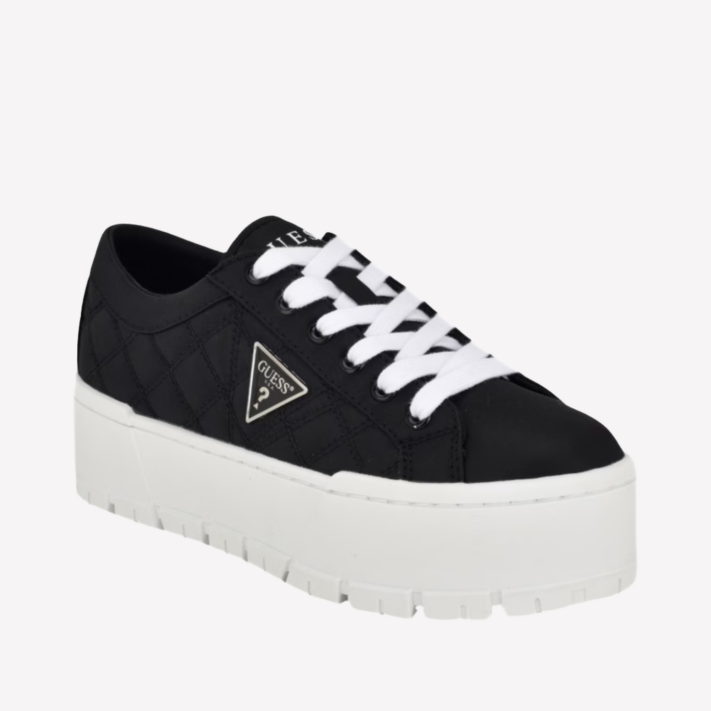 Guess Women Tesie Quilted Platform Sneakers - Black