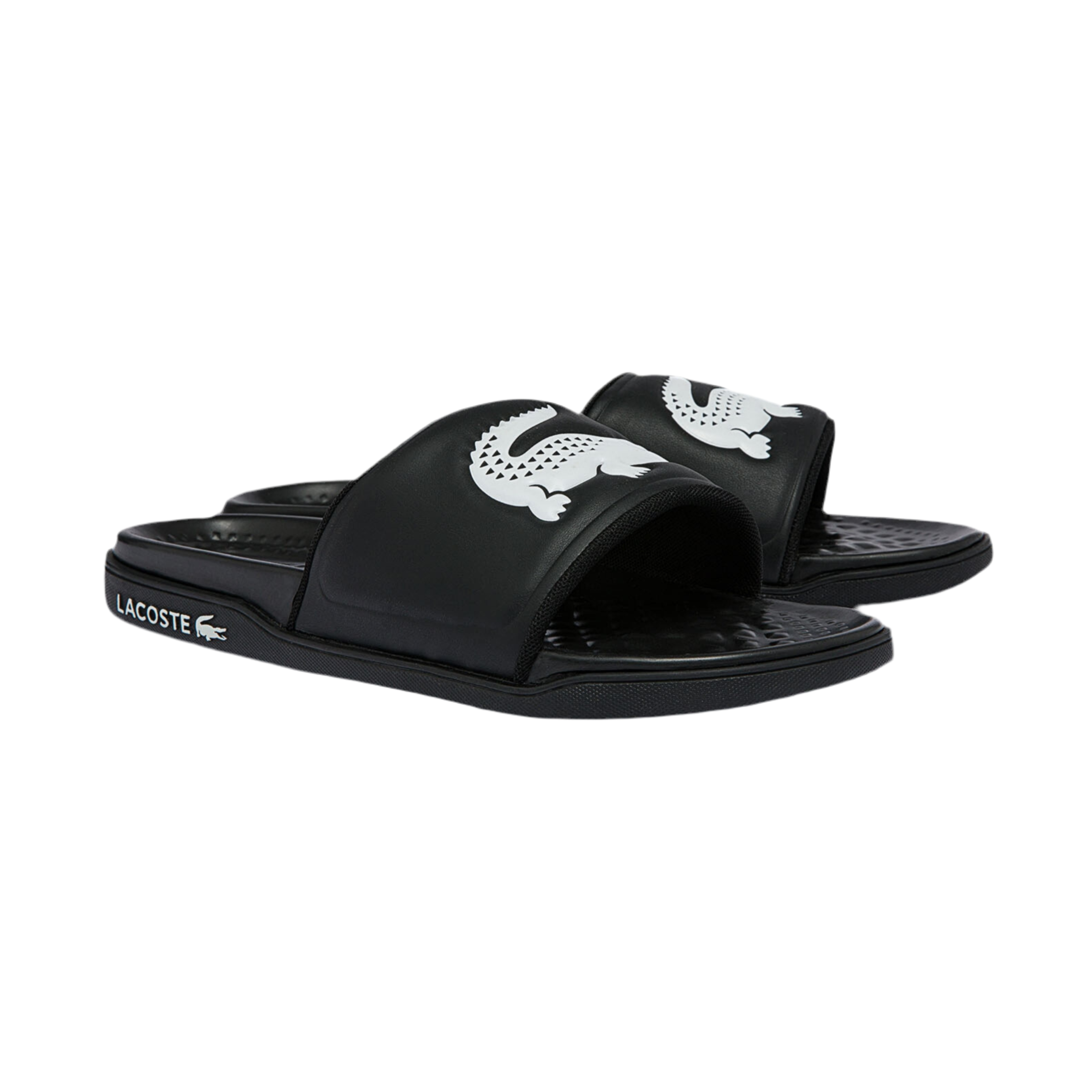 Lacoste Men Croco Dualiste Slides - Black