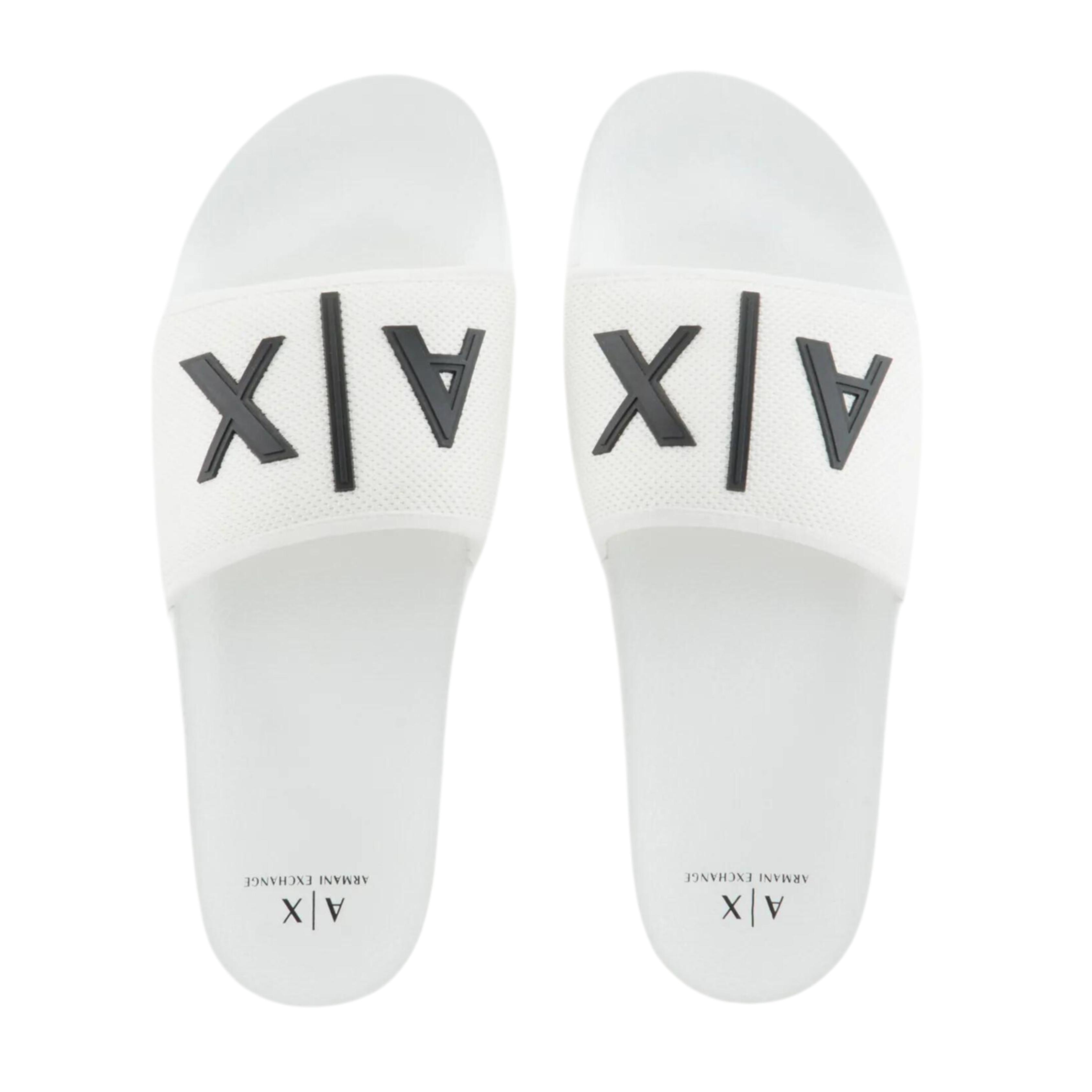 Armani Exchange Men's Slider Logo Slippers - White