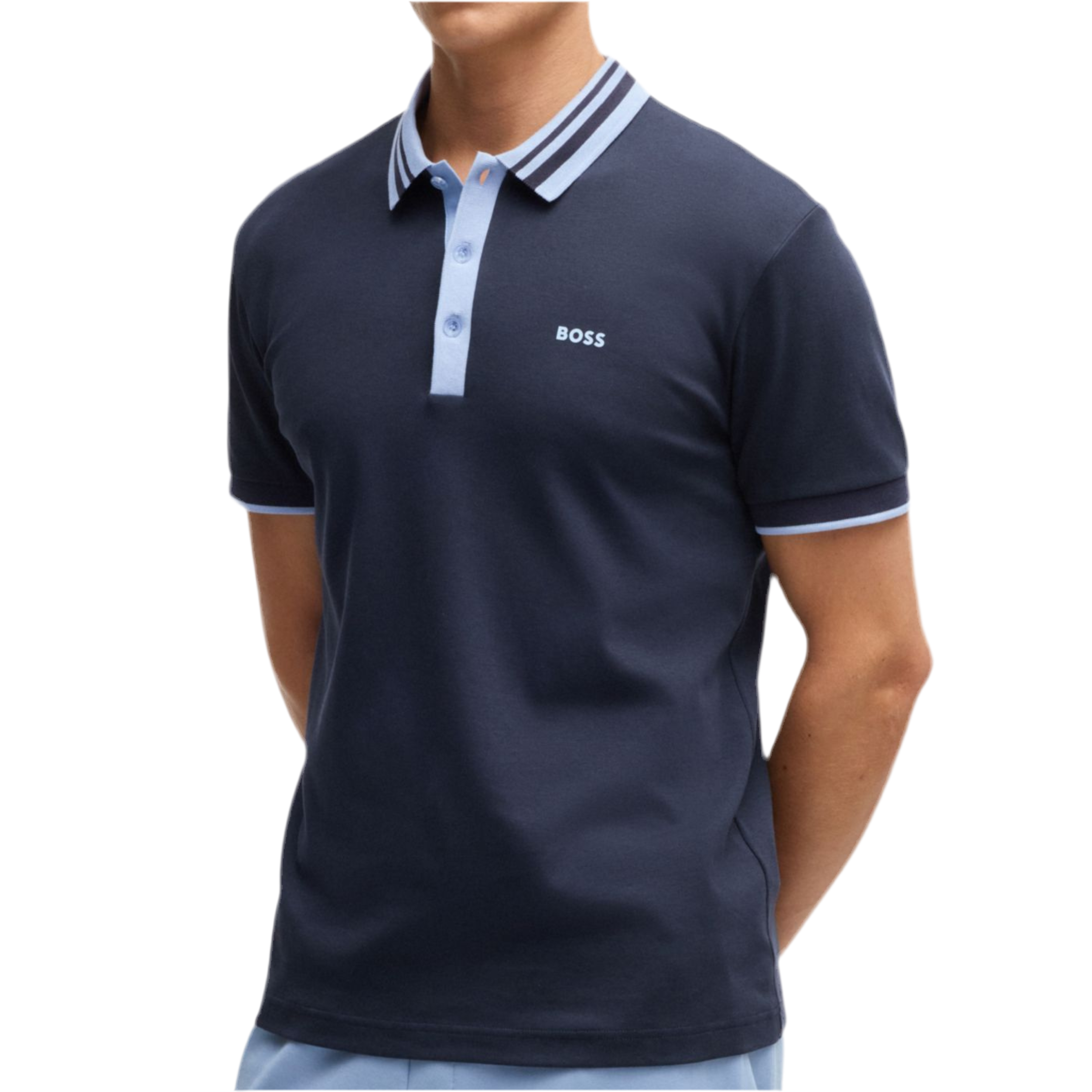 Hugo Boss Men Interlock Cotton Polo Shirt - Dark Blue
