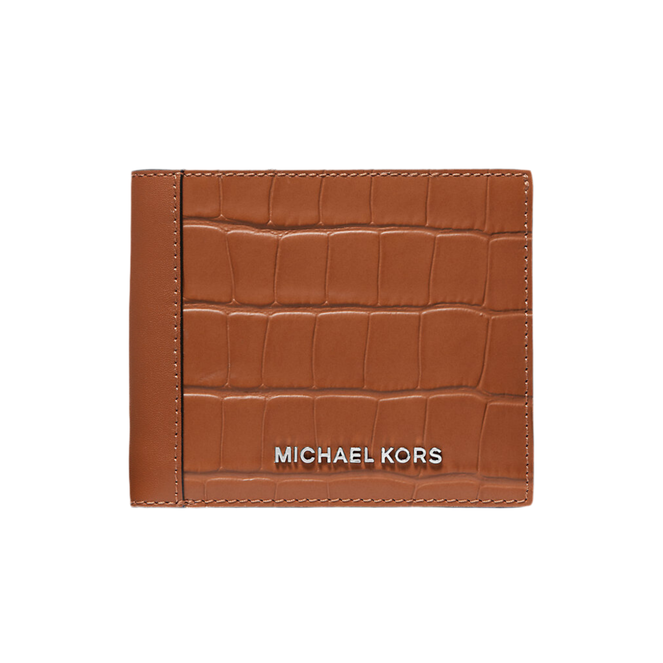 Michael Kors Hudson Crocodile Embossed Leather Billfold - Luggage