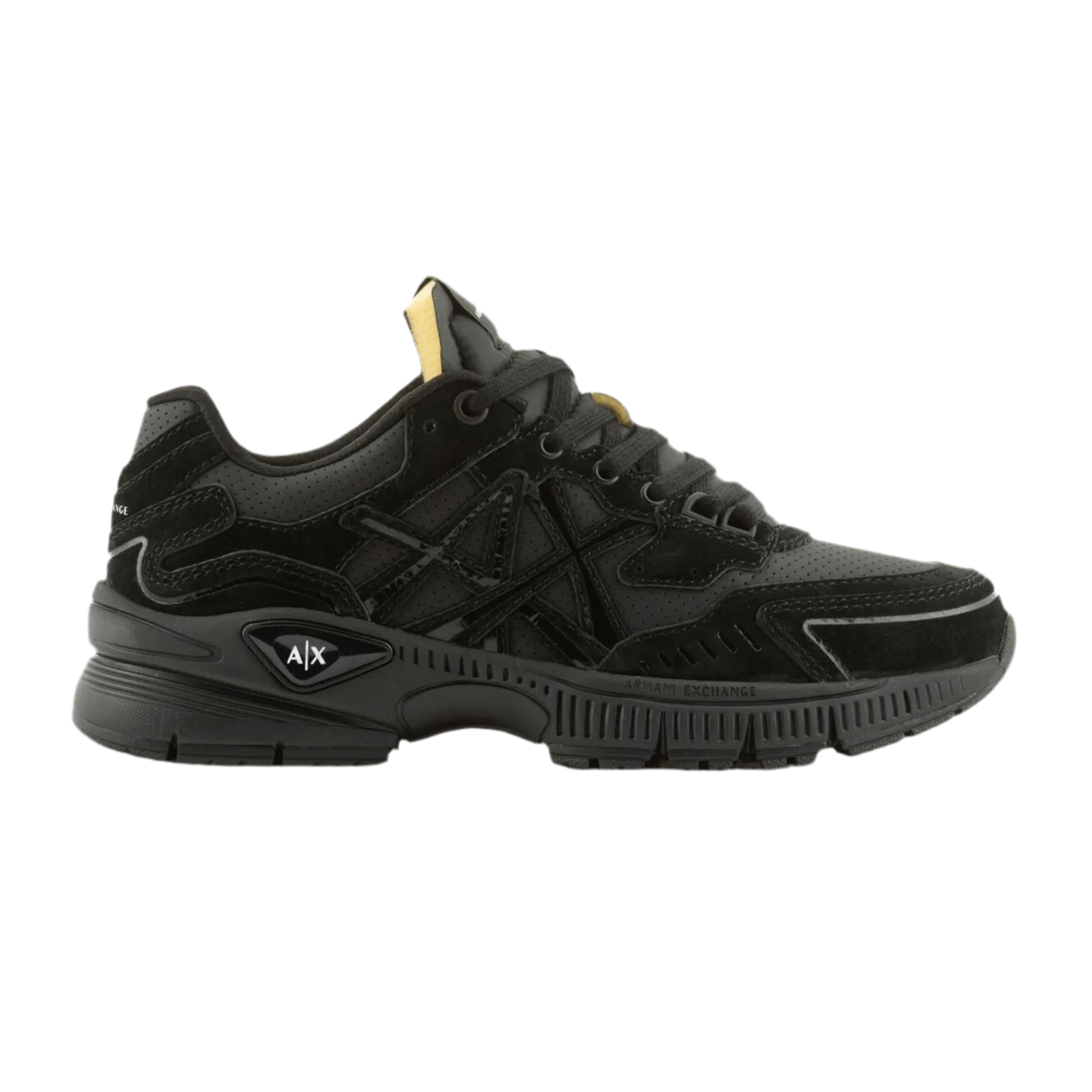 Armani Exchange Men's Openwork Coated Sneaker - Black
