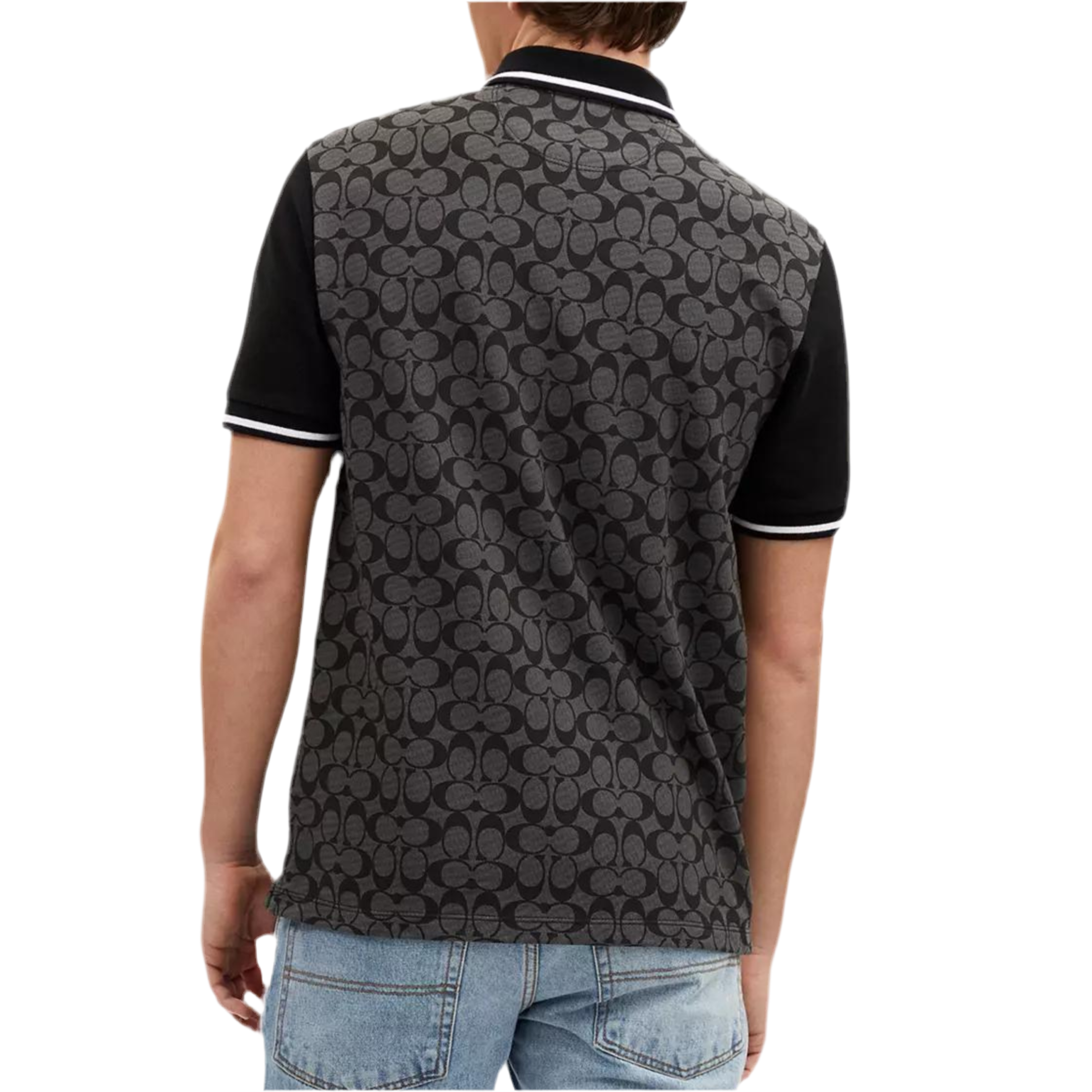 COACH Men Signature Polo - Charcoal