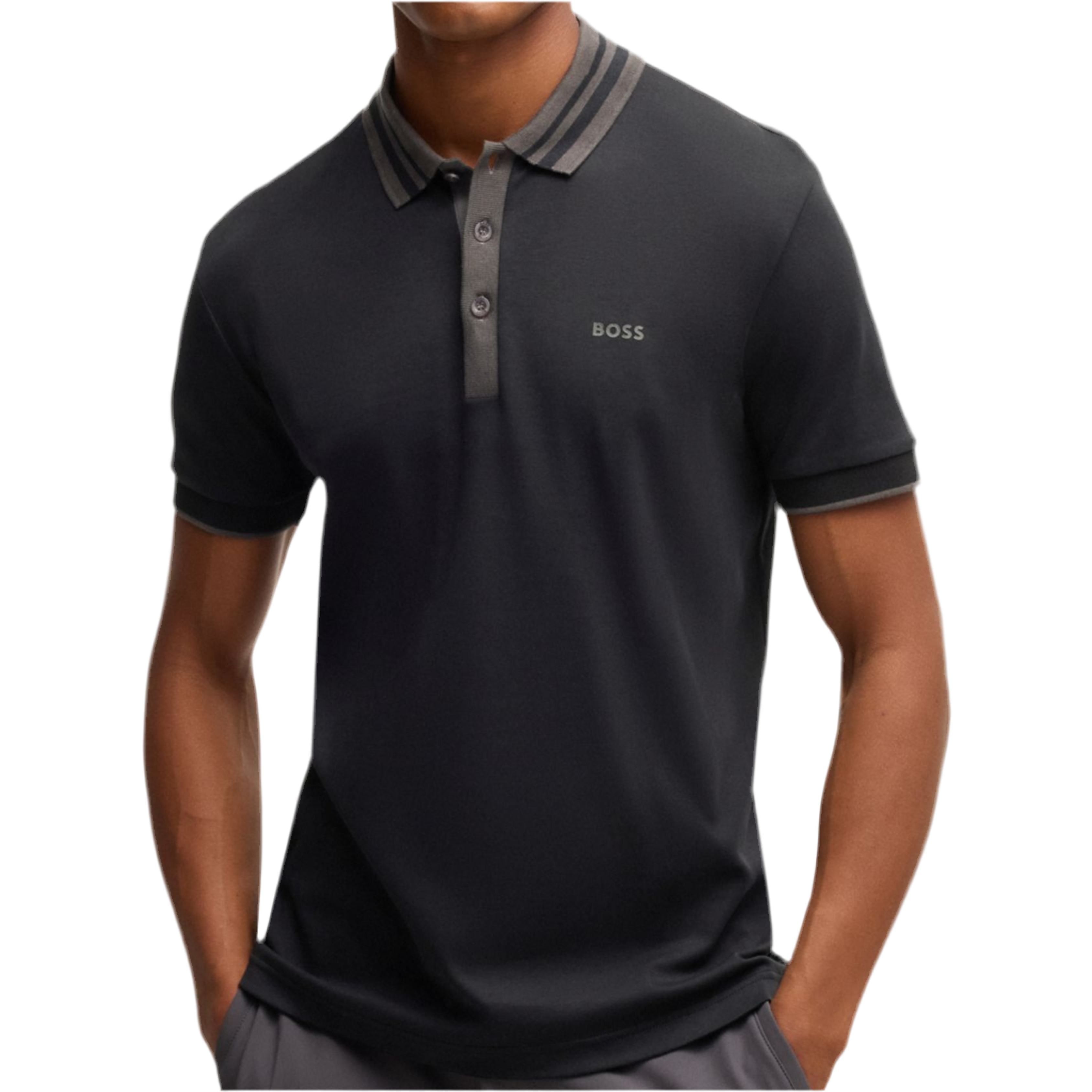 Hugo Boss Men Interlock Cotton Polo Shirt - Black