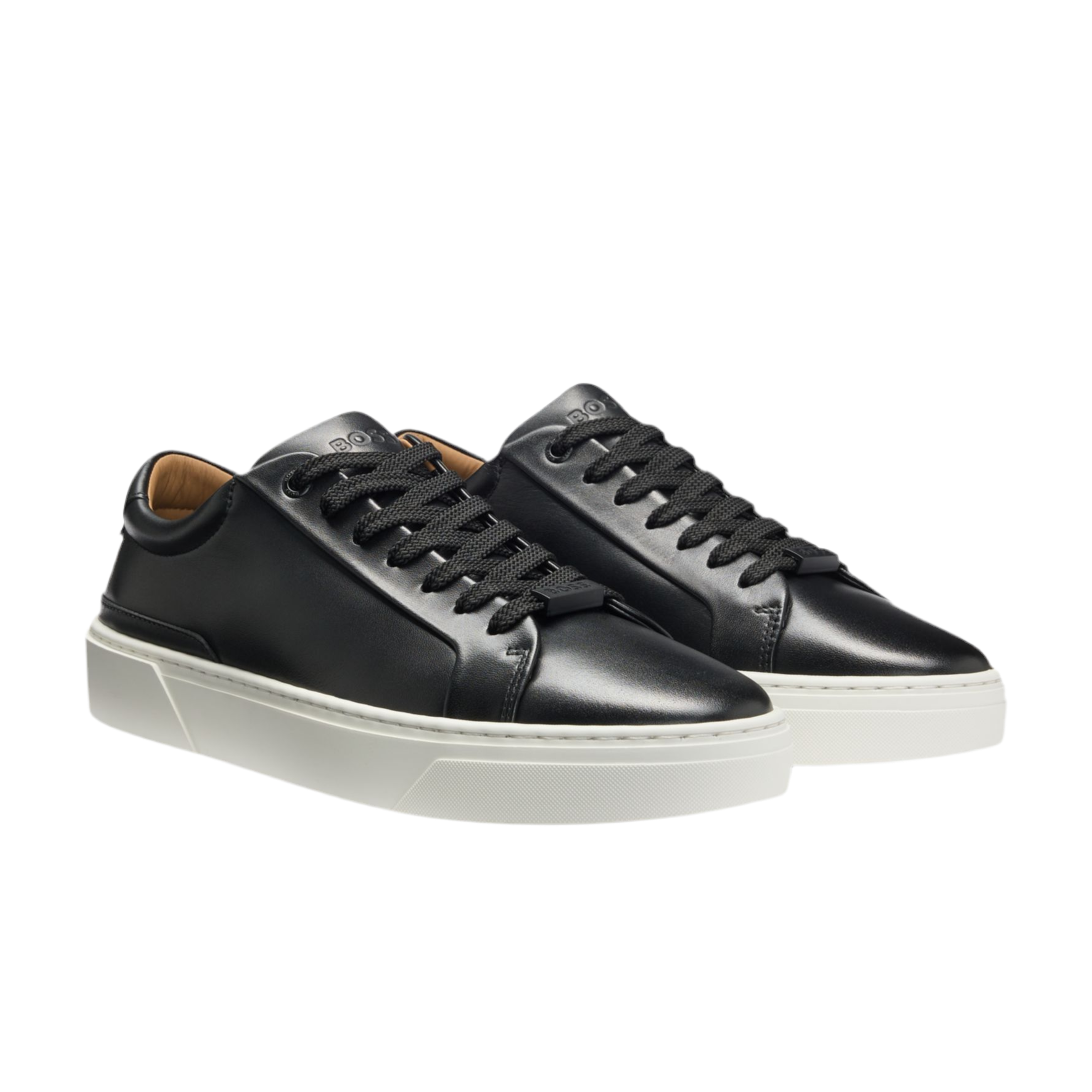 Hugo Boss Men Gary Leather Low-Top Trainers - Black