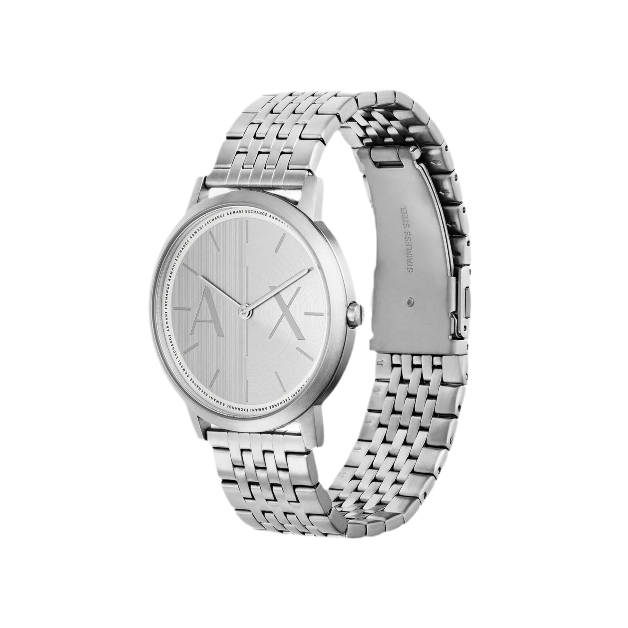 Armani Exchange Men Two-Hand Stainless Steel Watch - Silver