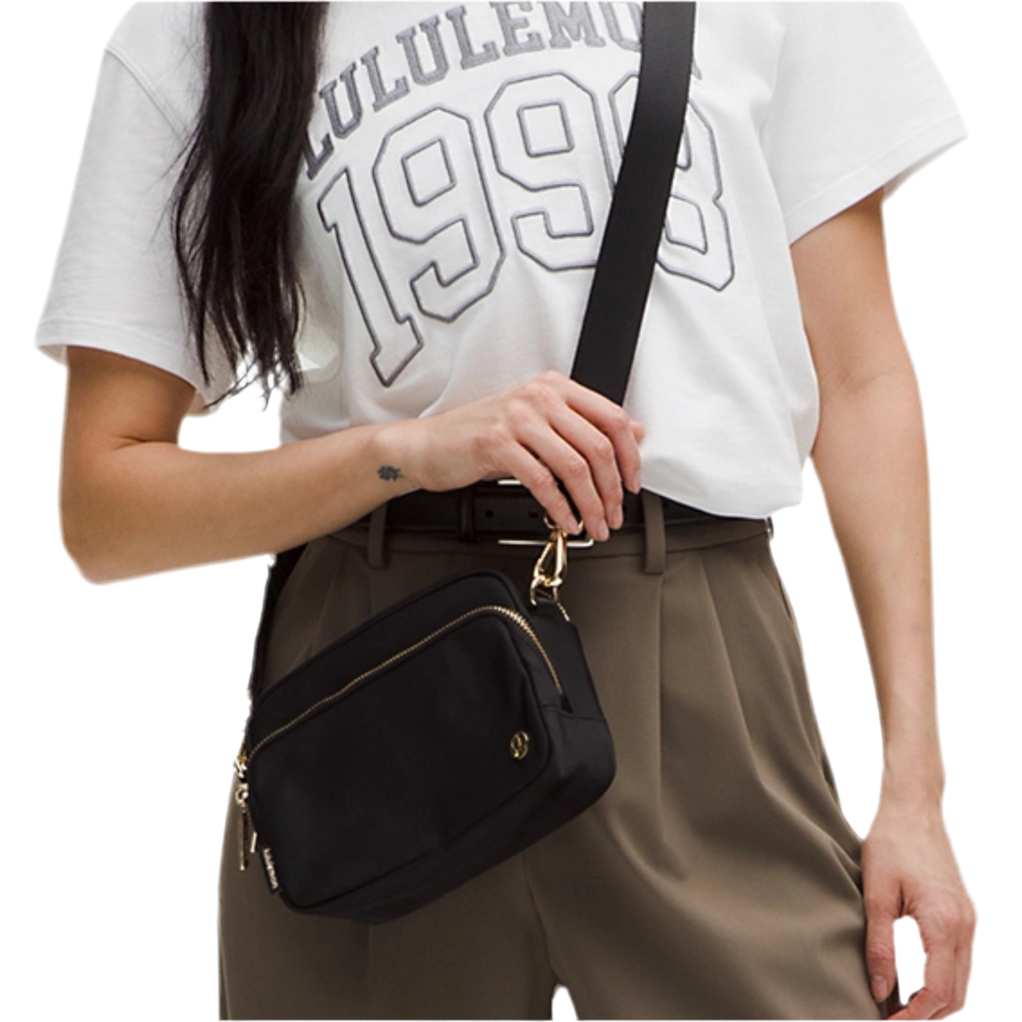 Lululemon Everywhere Crossbody Bag - Black Gold