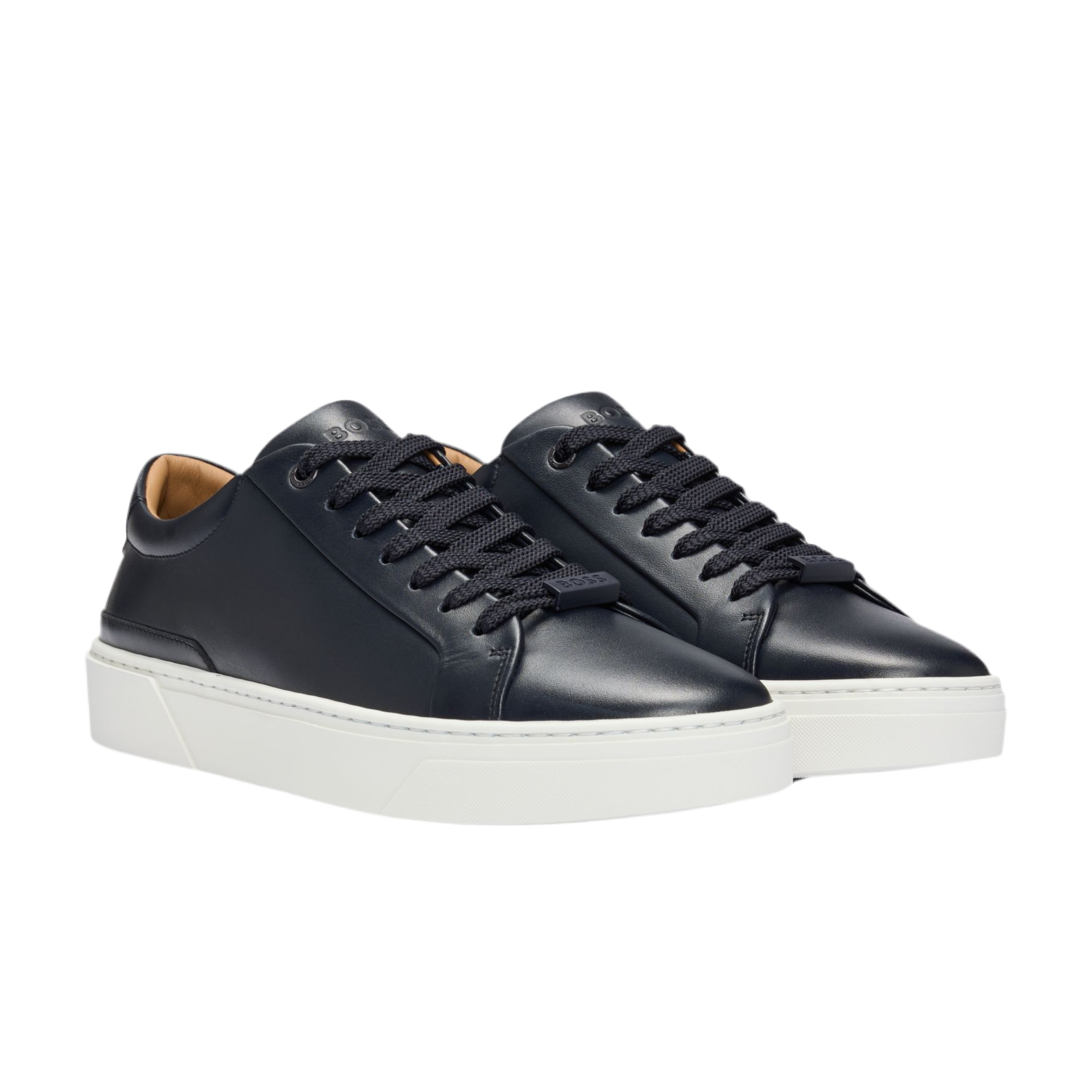Hugo Boss Men Gary Leather Low-Top Trainers - Dark Blue