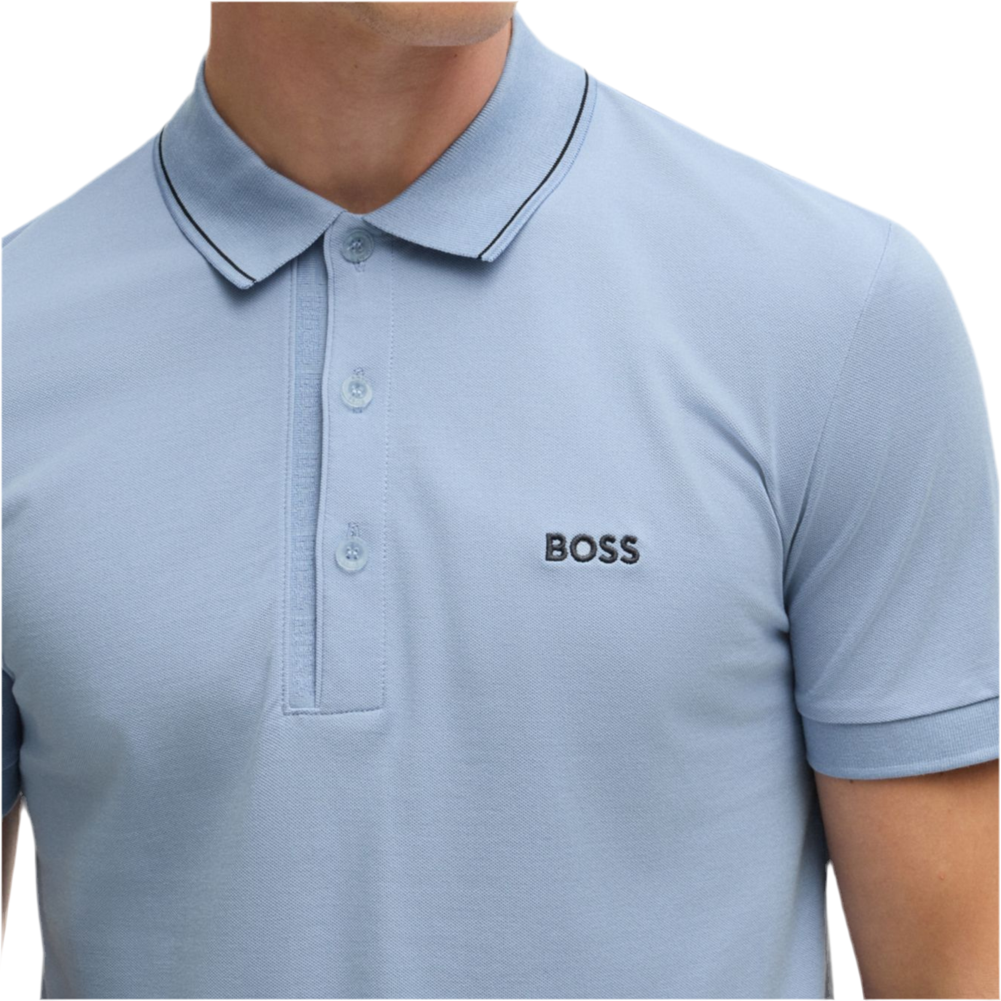 Hugo Boss Men Cotton Pique Slim Fit Polo Shirt - Light Blue
