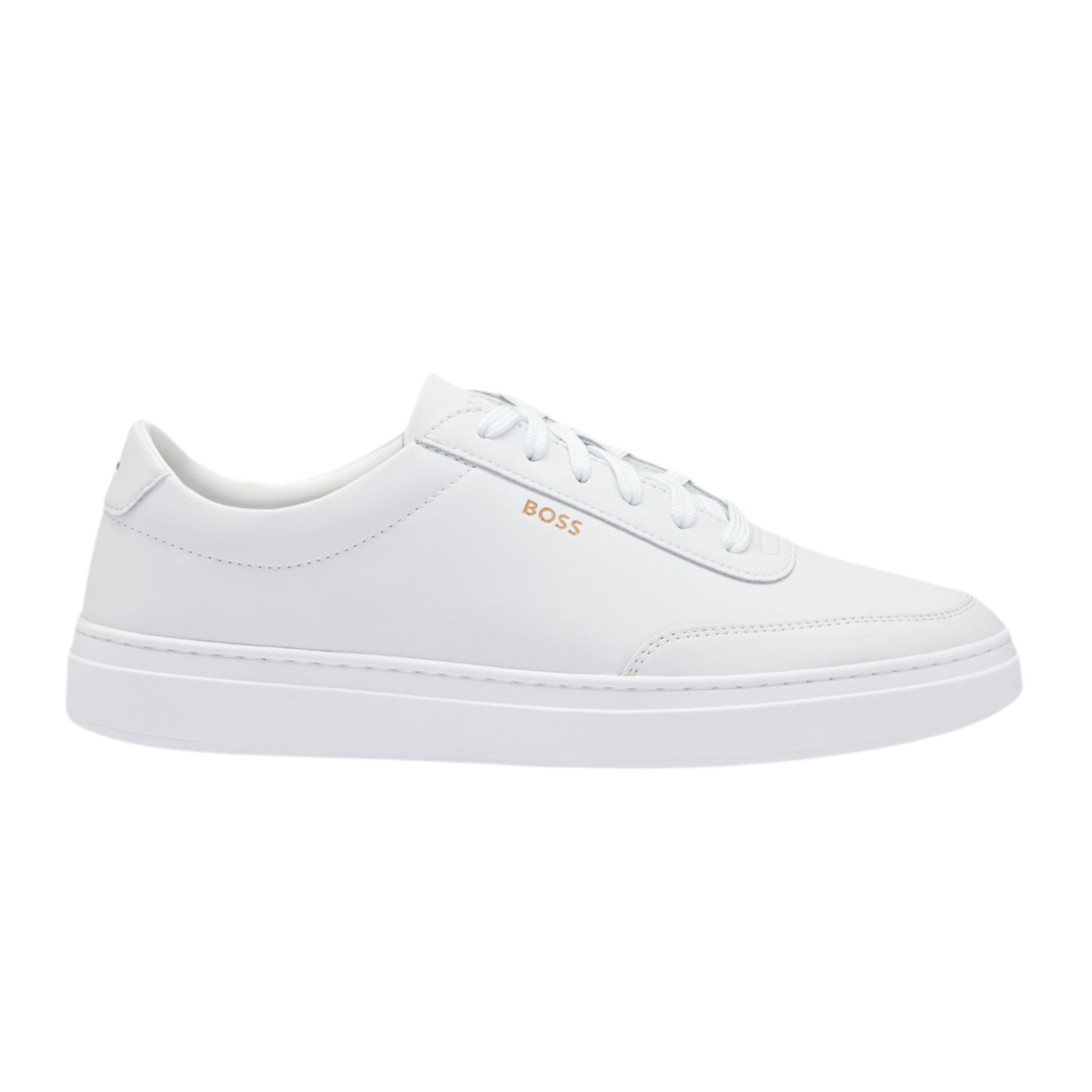 Hugo Boss Men Coated Leather Trainers - White