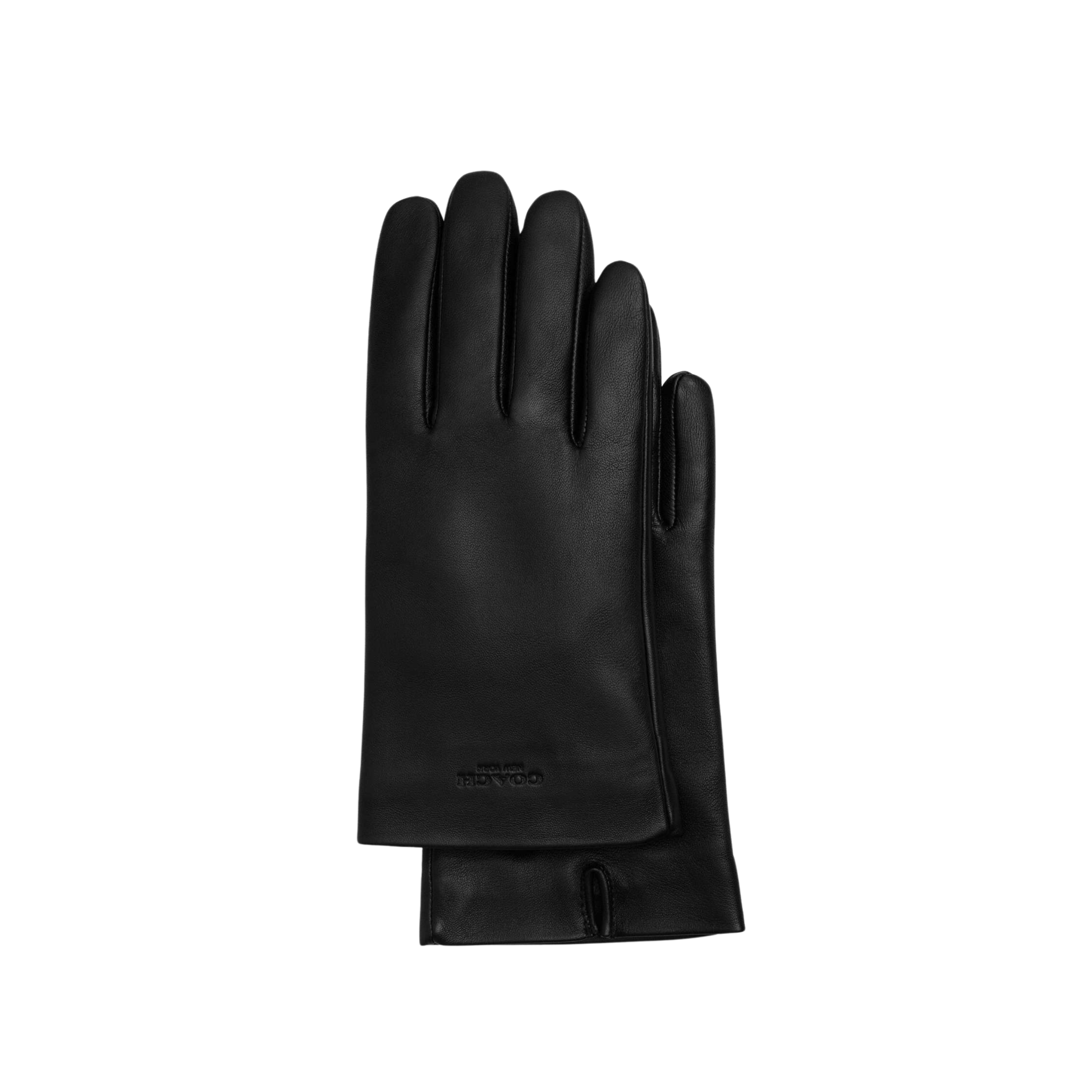 Coach Women's Leather Tech Gloves Out - Black