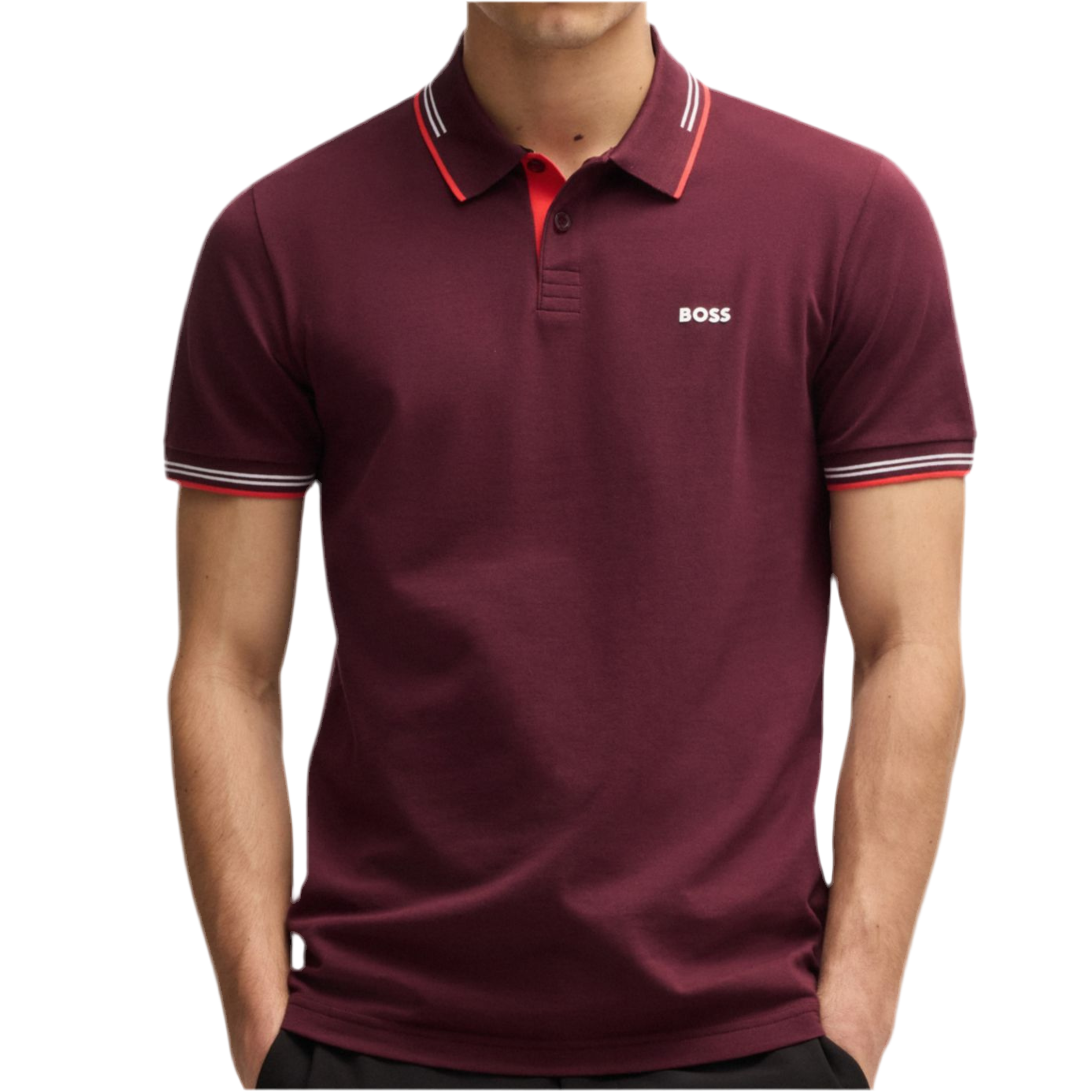 Hugo Boss Men Stretch Cotton Slim Fit Polo Shirt - Red