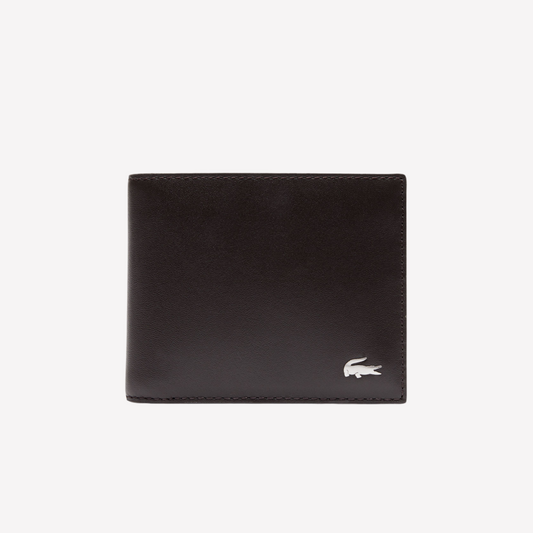 Lacoste Fitzgerald Leather 6-Card Wallet - Dark Brown