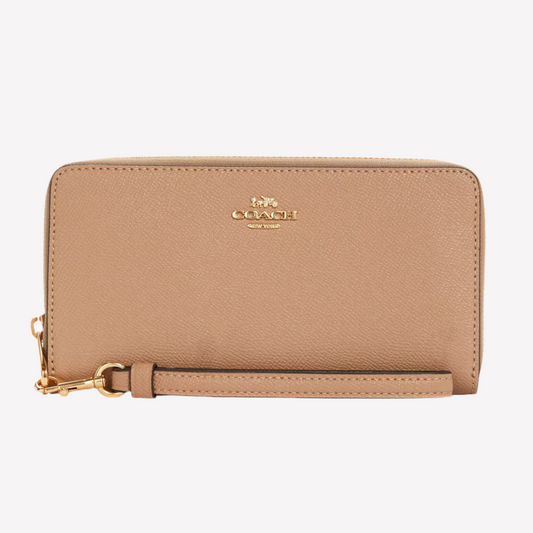 COACH Long Zip Around Wallet - Taupe