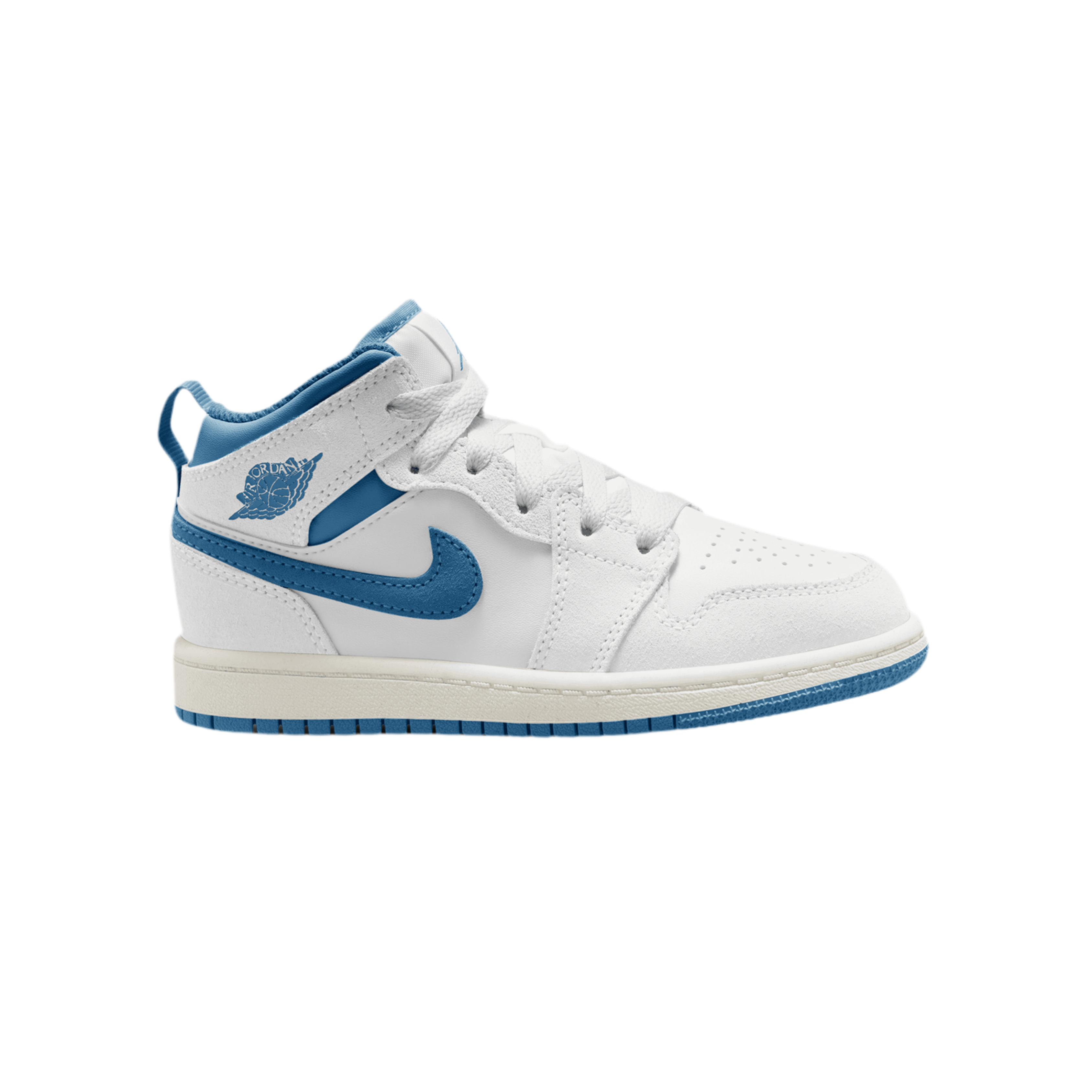 Nike Kids Jordan AJ 1 Mid  - White Industrial Blue