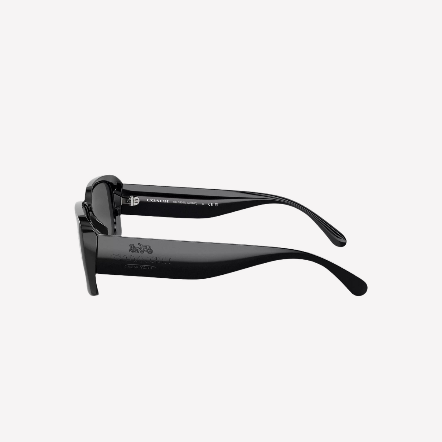 Coach Women Narrow Rectangle Sunglasses -  Black