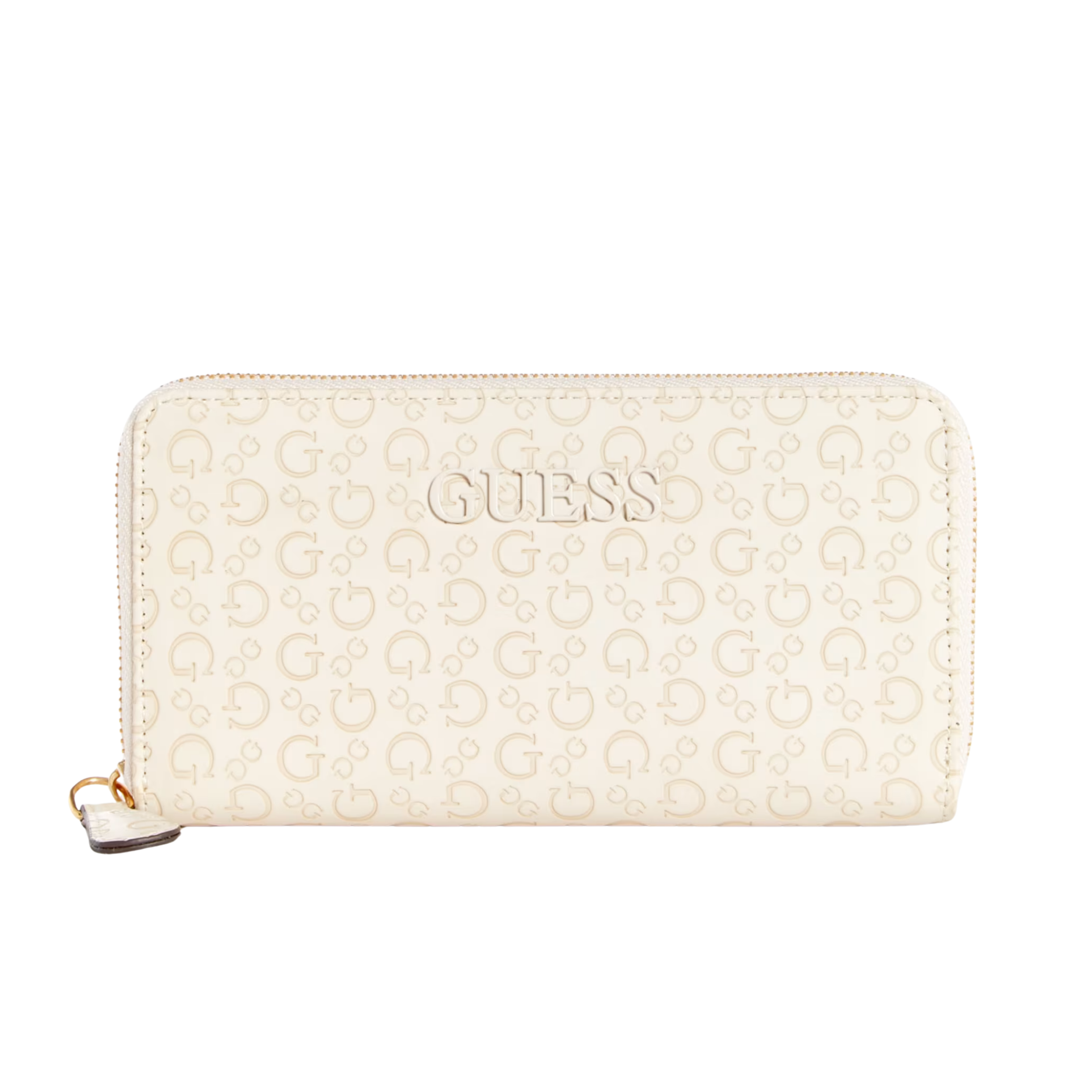 GUESS Women Bowie Debossed Logo Zip Around Wallet - Off white
