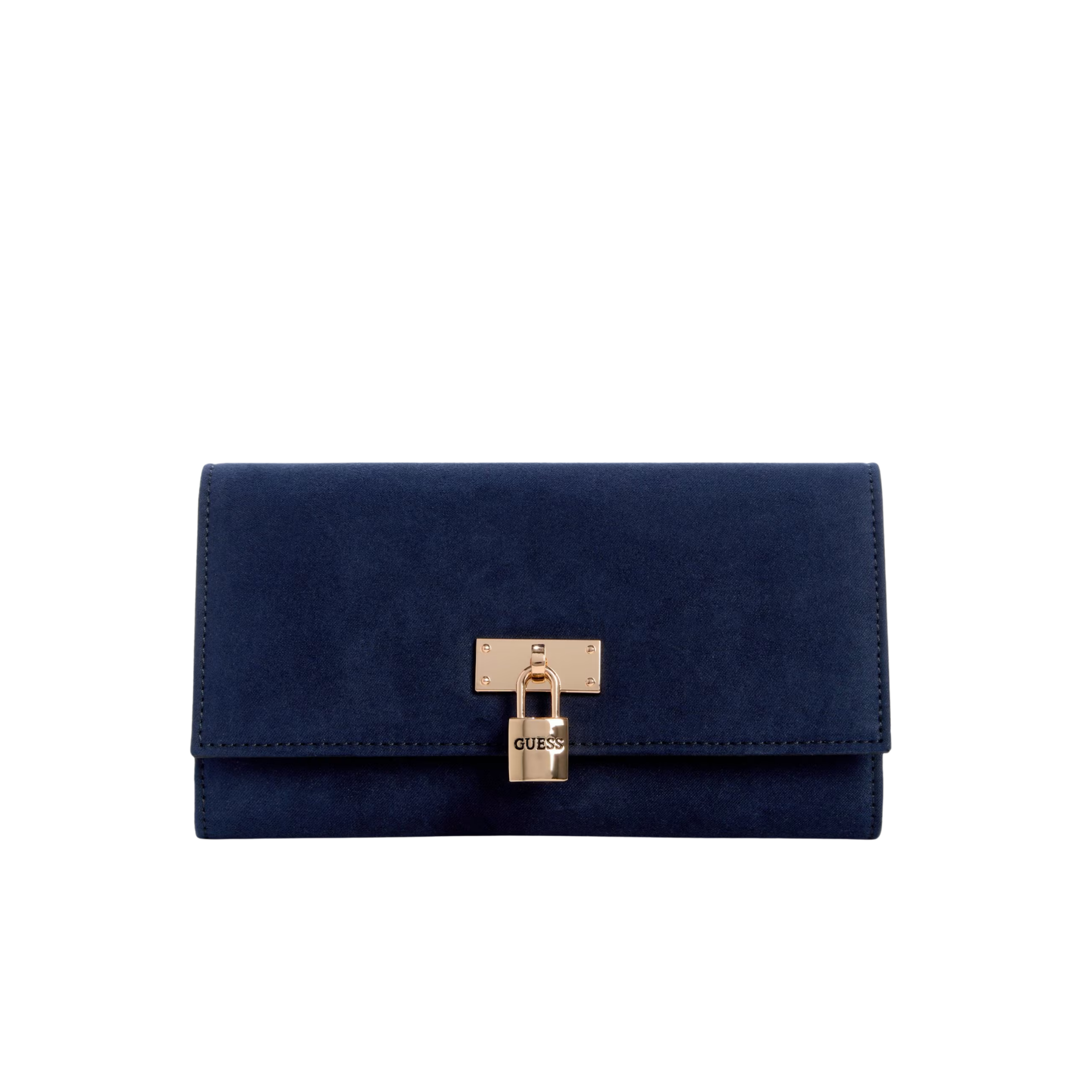 GUESS Women Kaline Faux Suede Slim Clutch Wallet - Blue