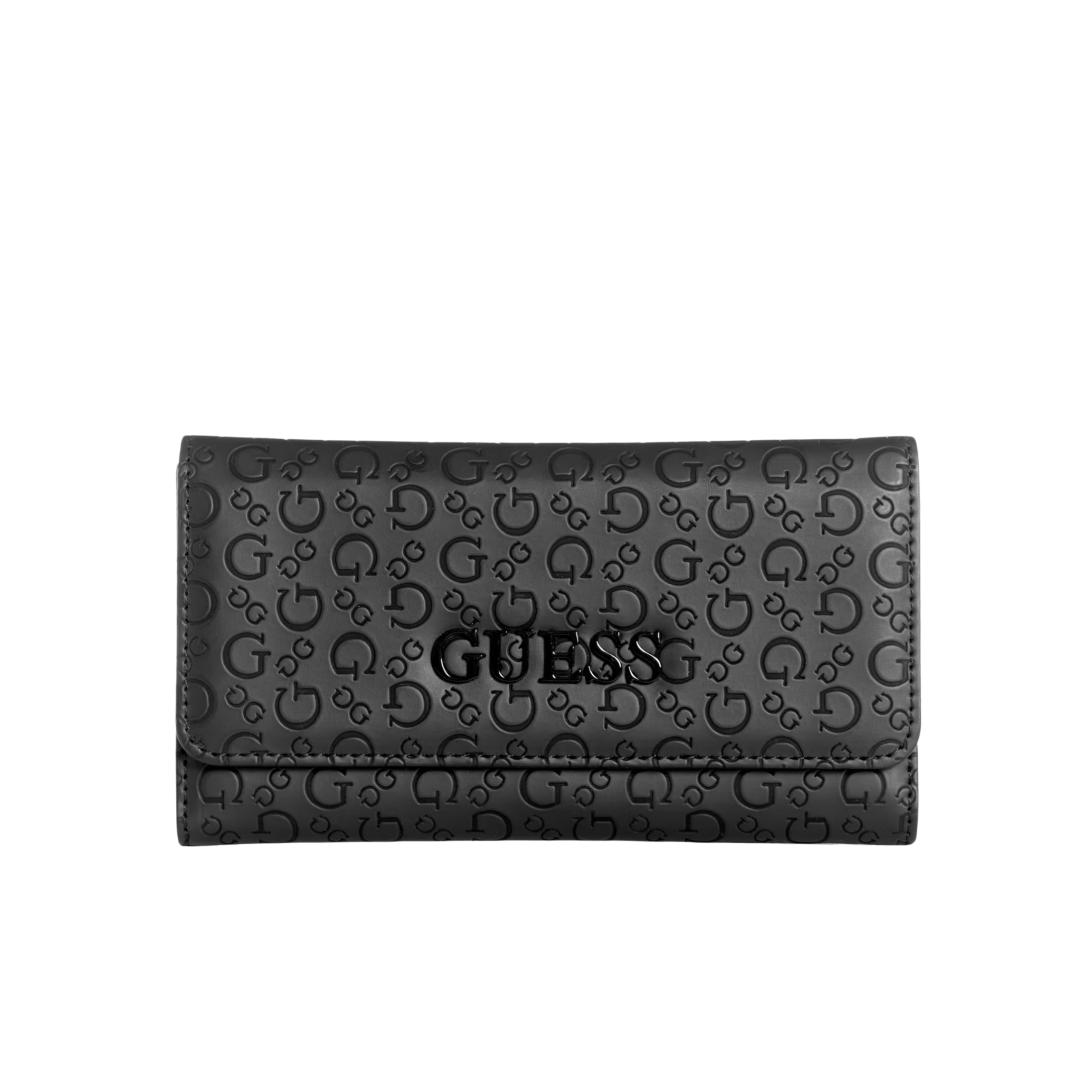 GUESS Women Bowie Debossed Logo Slim Clutch Wallet - Black
