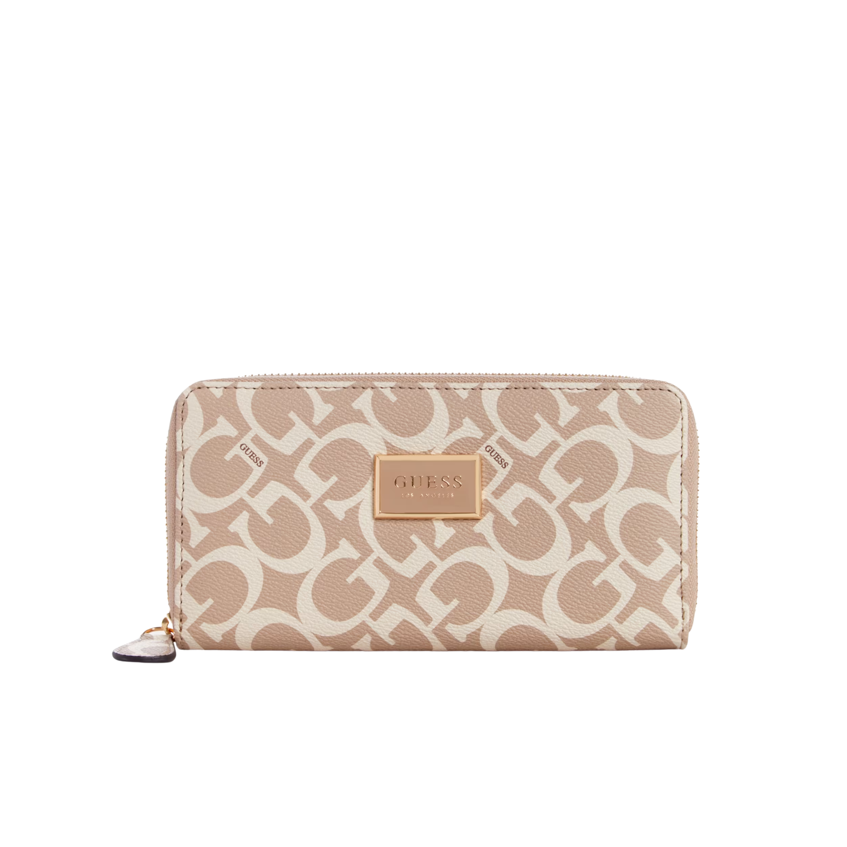 GUESS Women Abree Logo Medium Zip Wallet - Beige