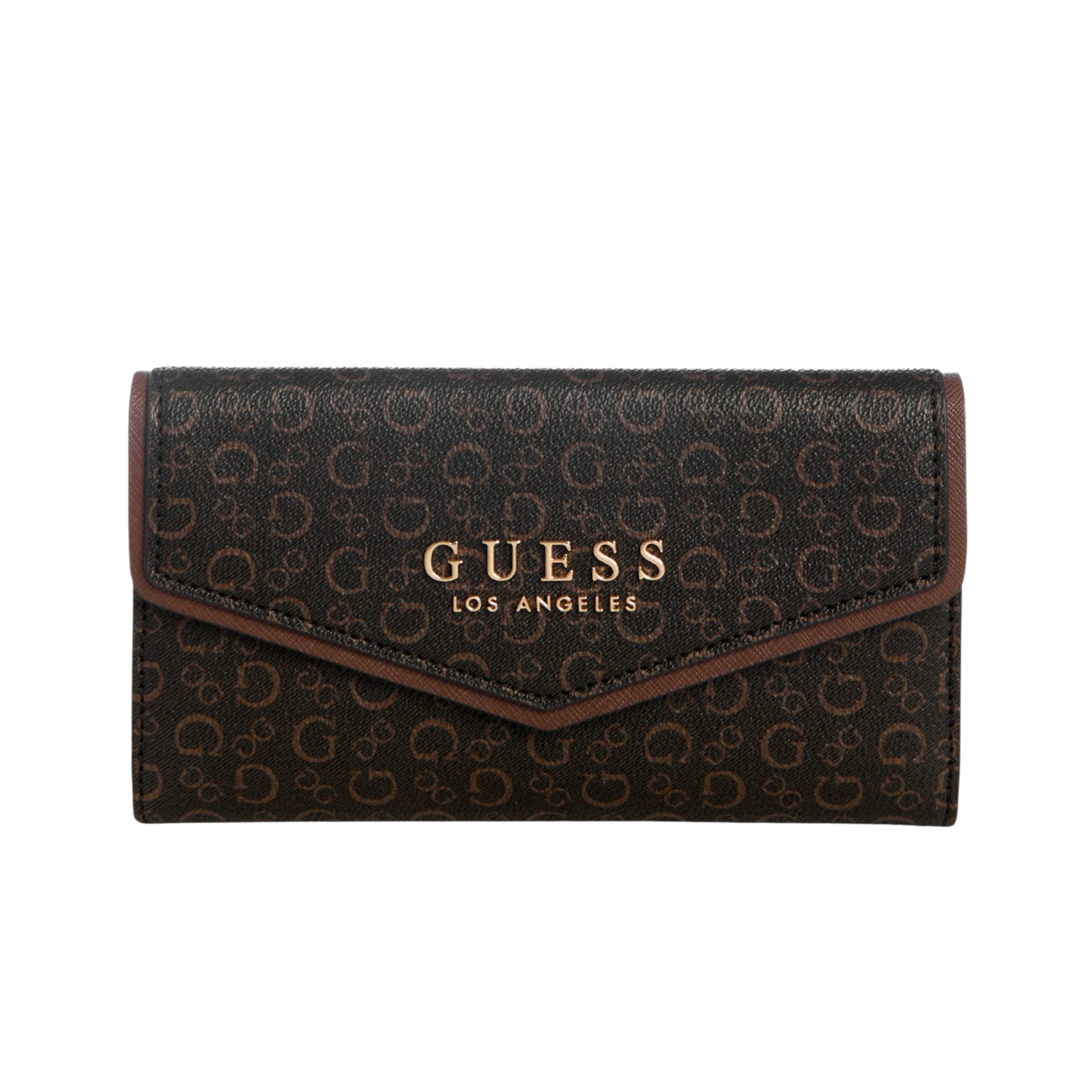 GUESS Women Kiran Logo Slim Clutch Wallet - Neutral Brown