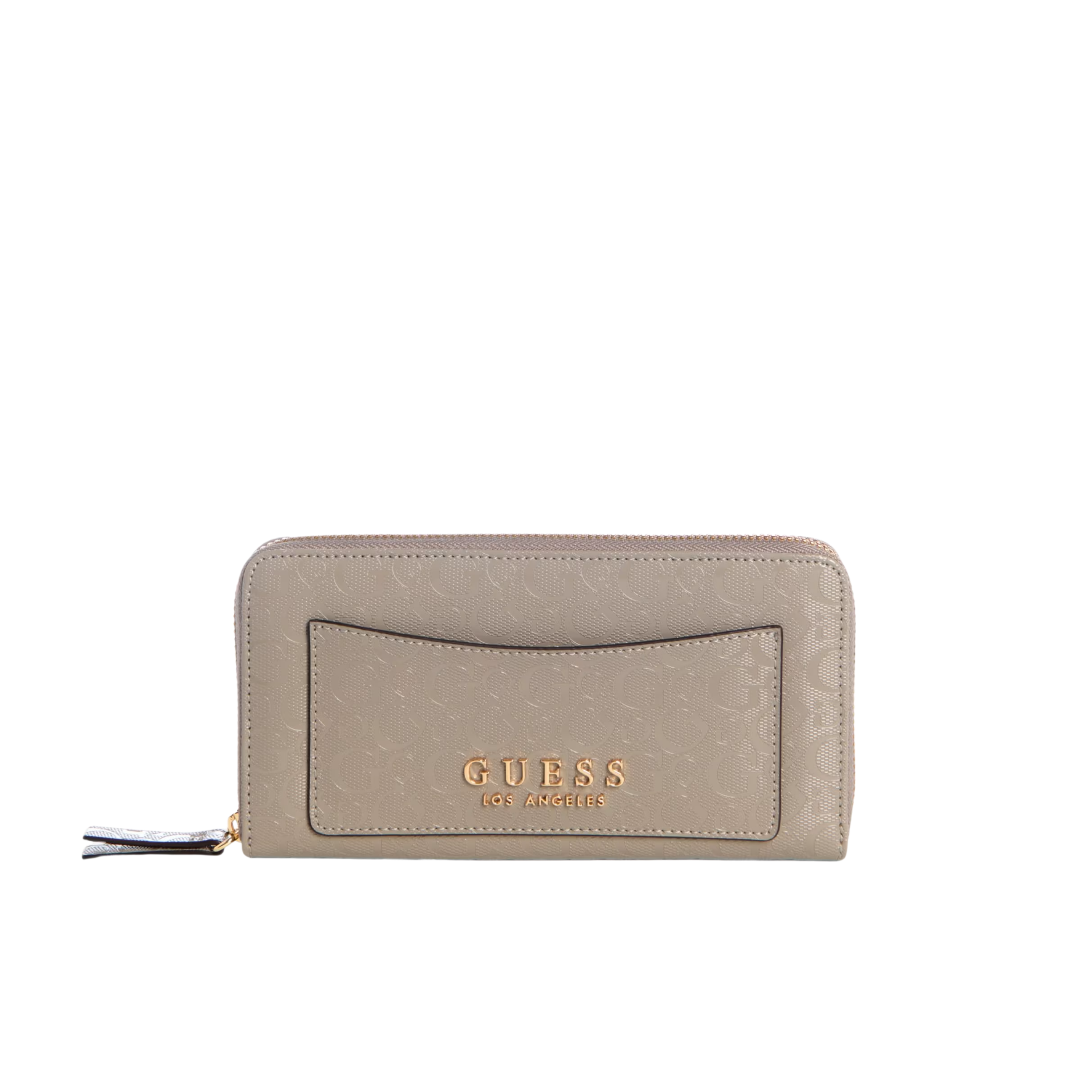 GUESS Women Kiran Logo Shine Medium Zip Around Wallet - Gray