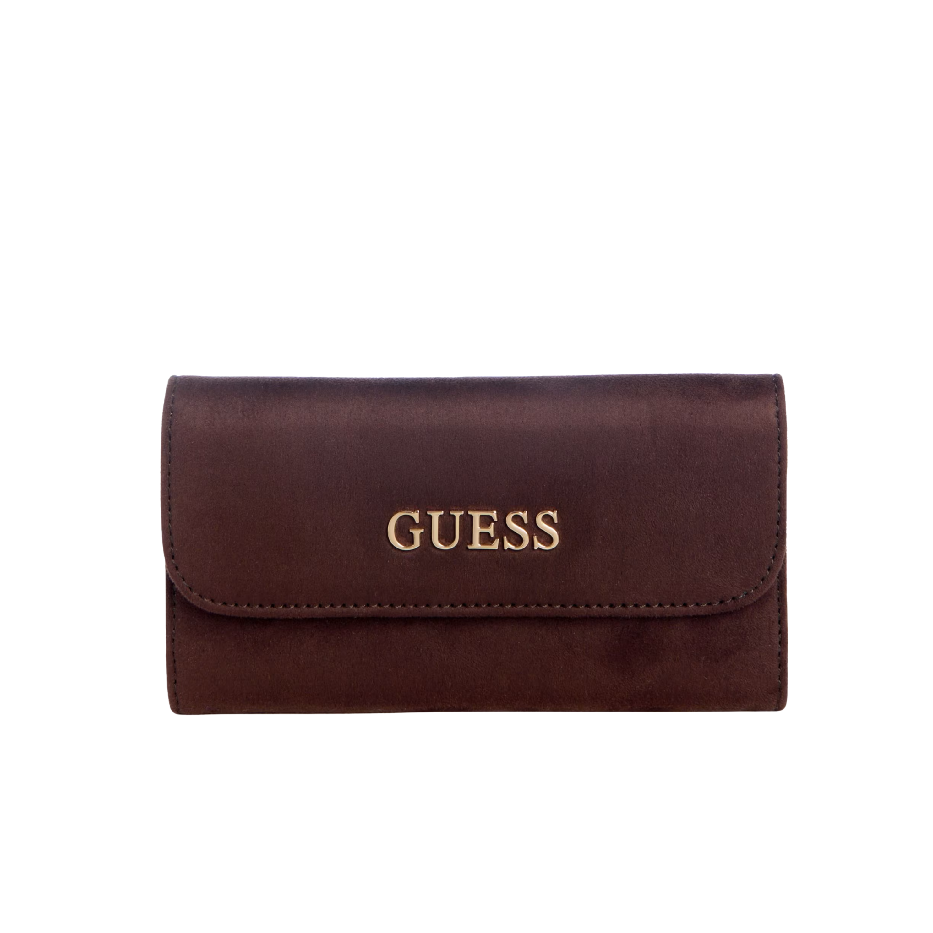 GUESS Women Demelza Faux-Suede Slim Clutch Wallet - Brown