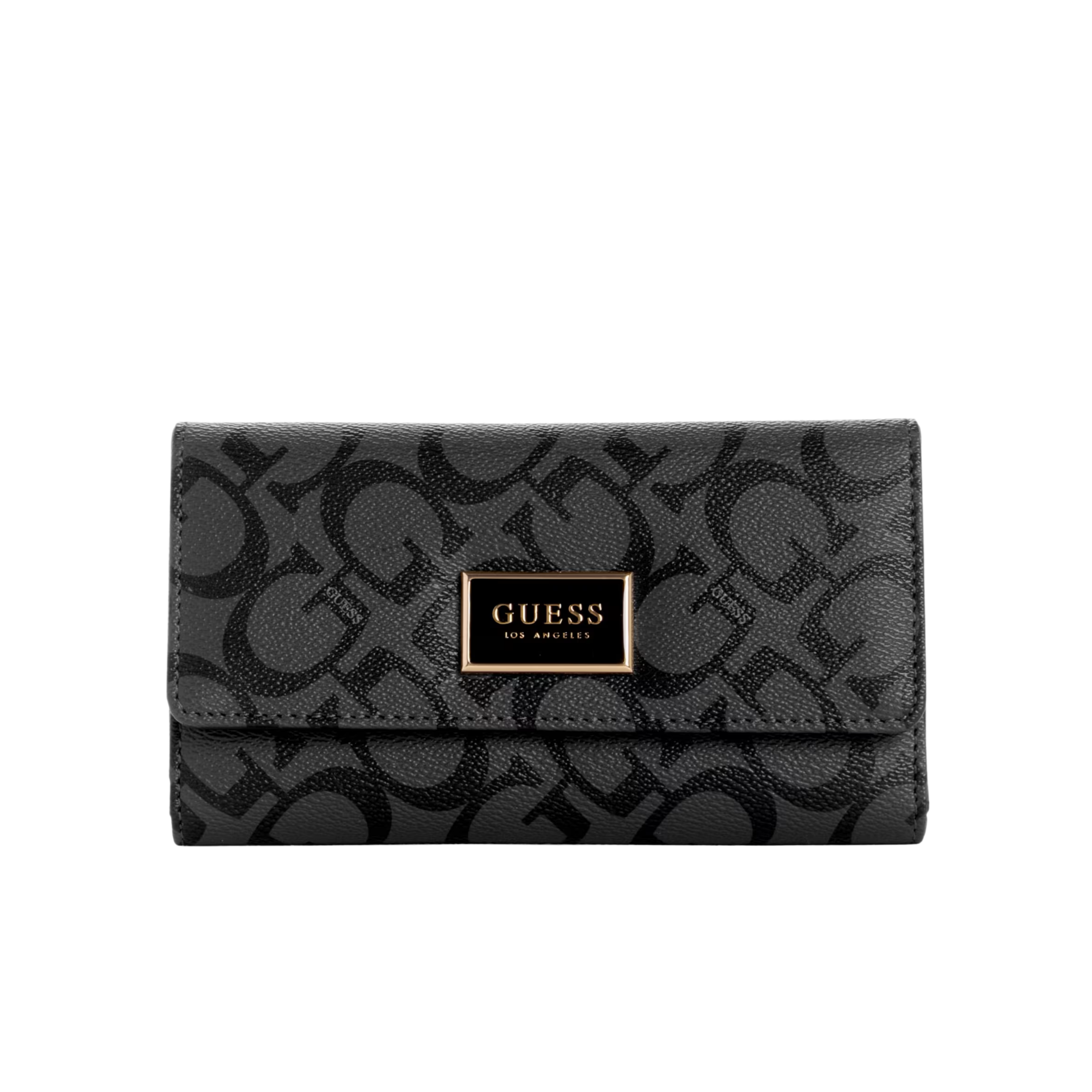 GUESS Women Abree Logo Slim Clutch Wallet - Black