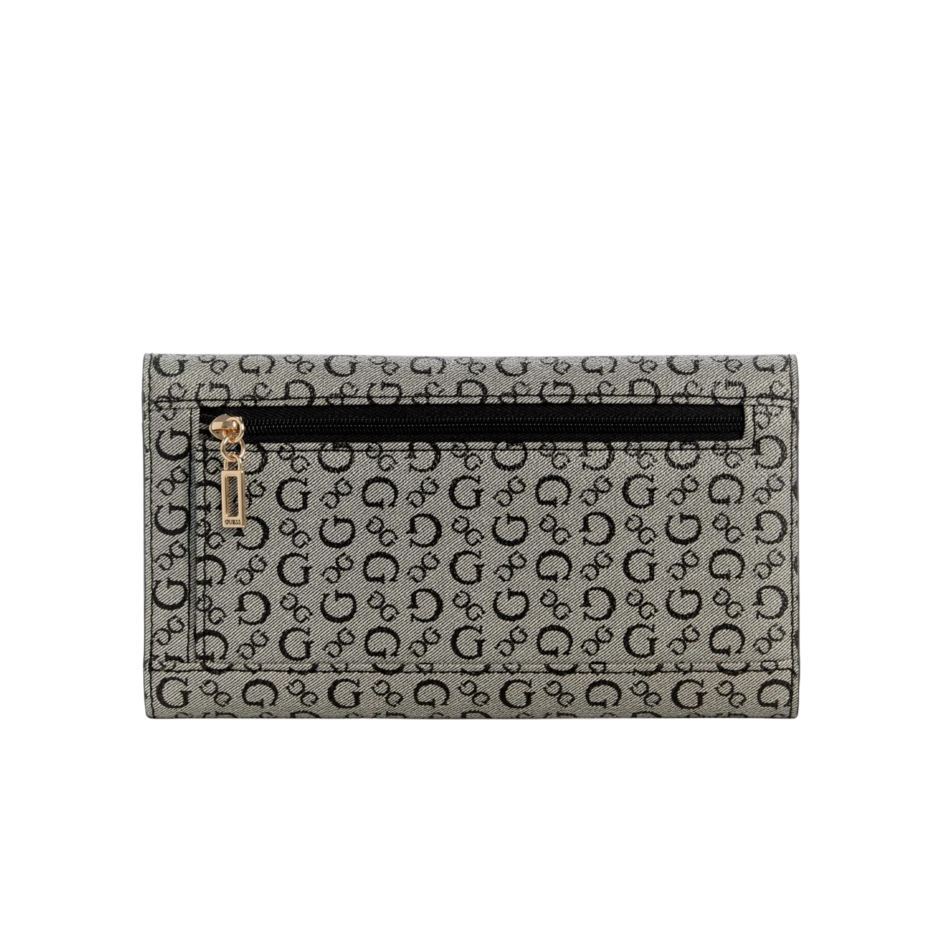GUESS Women Rhiannon Logo Fold Over Clutch Wallet - Black
