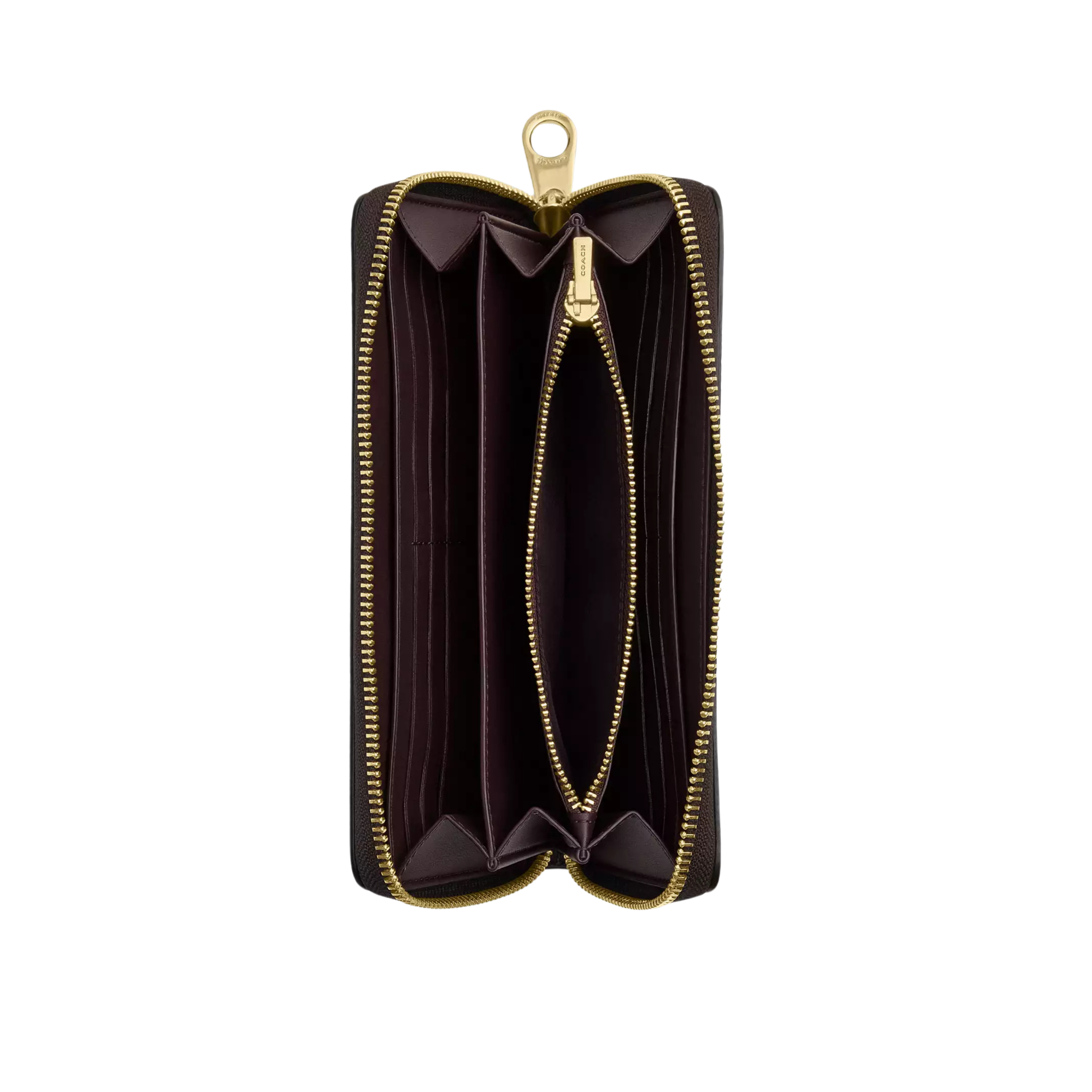 COACH Women Long Zip Around Wallet - Gold Walnut Black