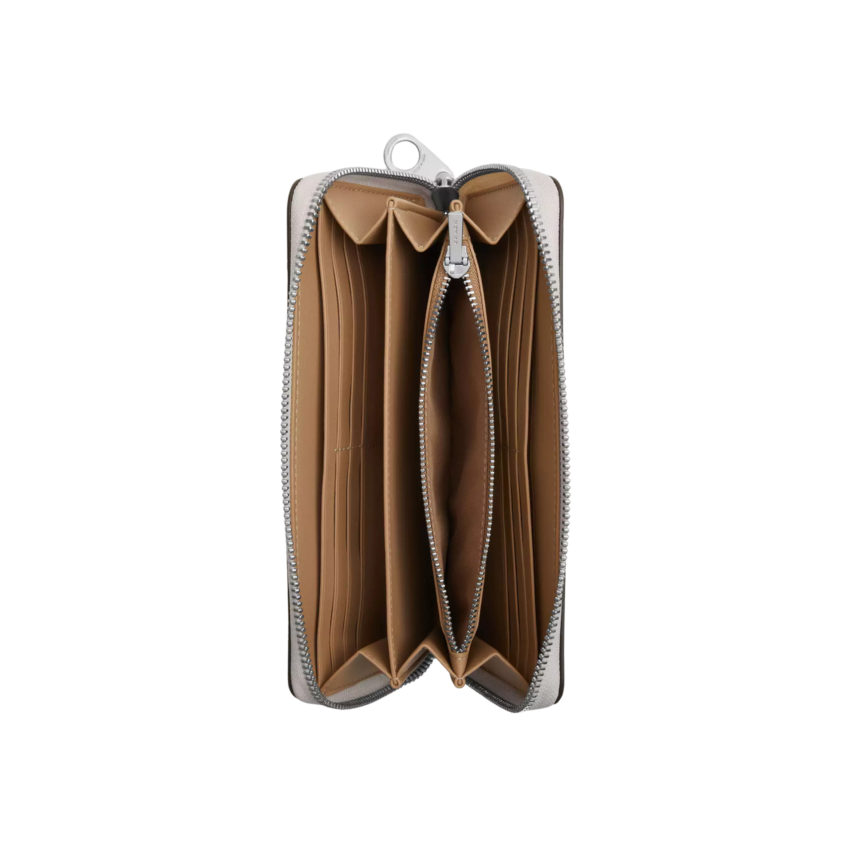 COACH Women Long Zip Around Wallet - Silver White