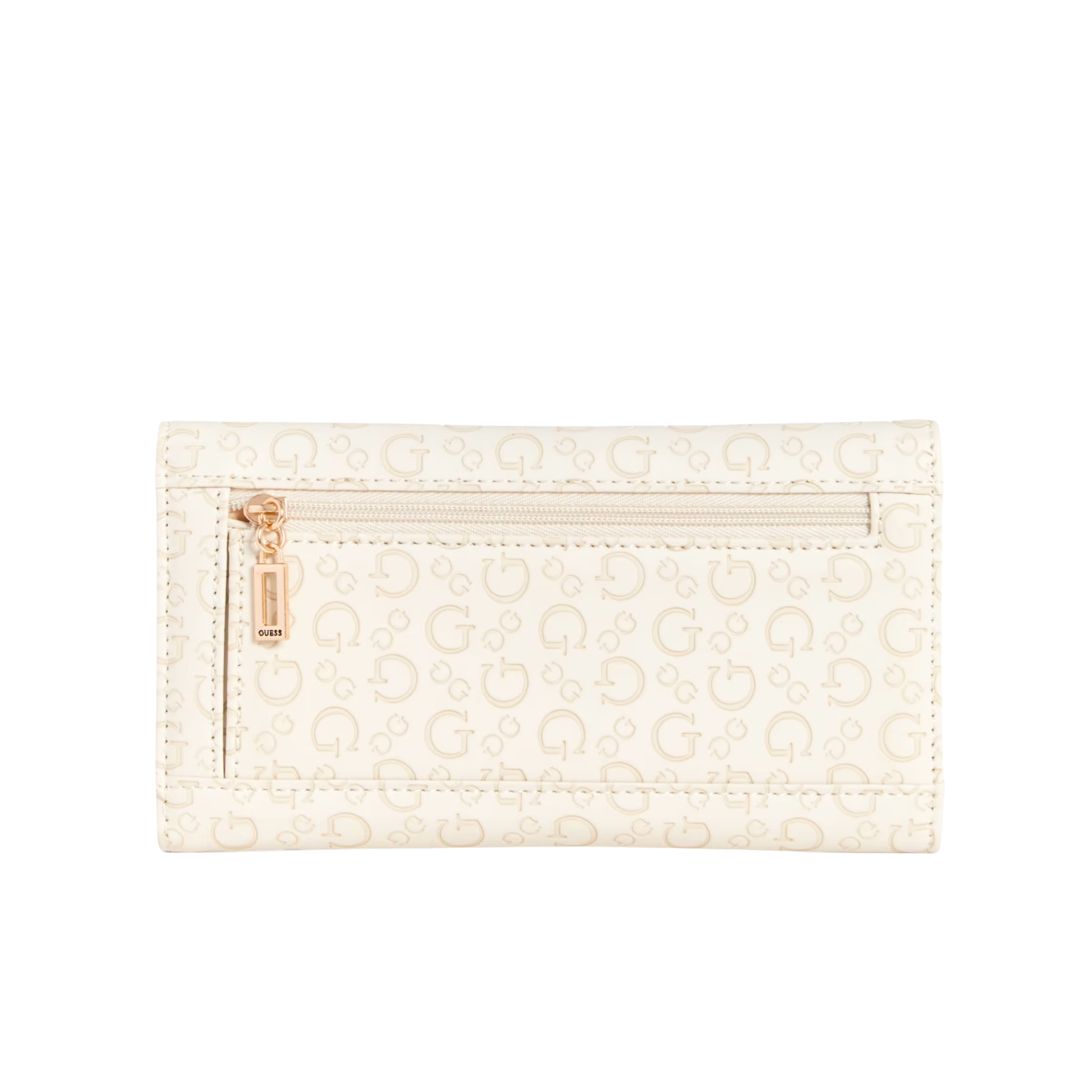 GUESS Women Bowie Debossed Logo Slim Clutch Wallet - Off White
