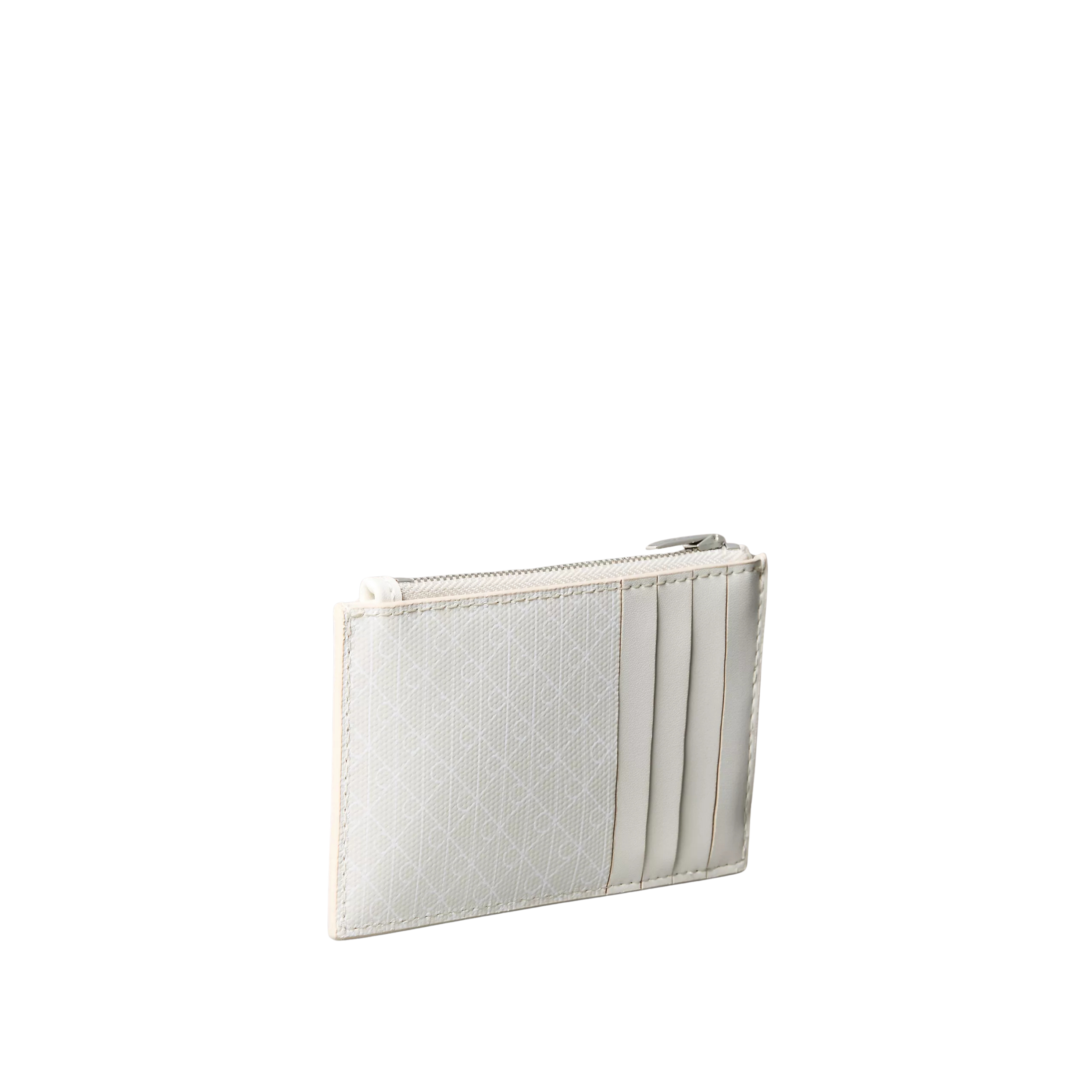 Calvin Klein Women Allover Emblem Logo Top Zip Card Case - Lily White