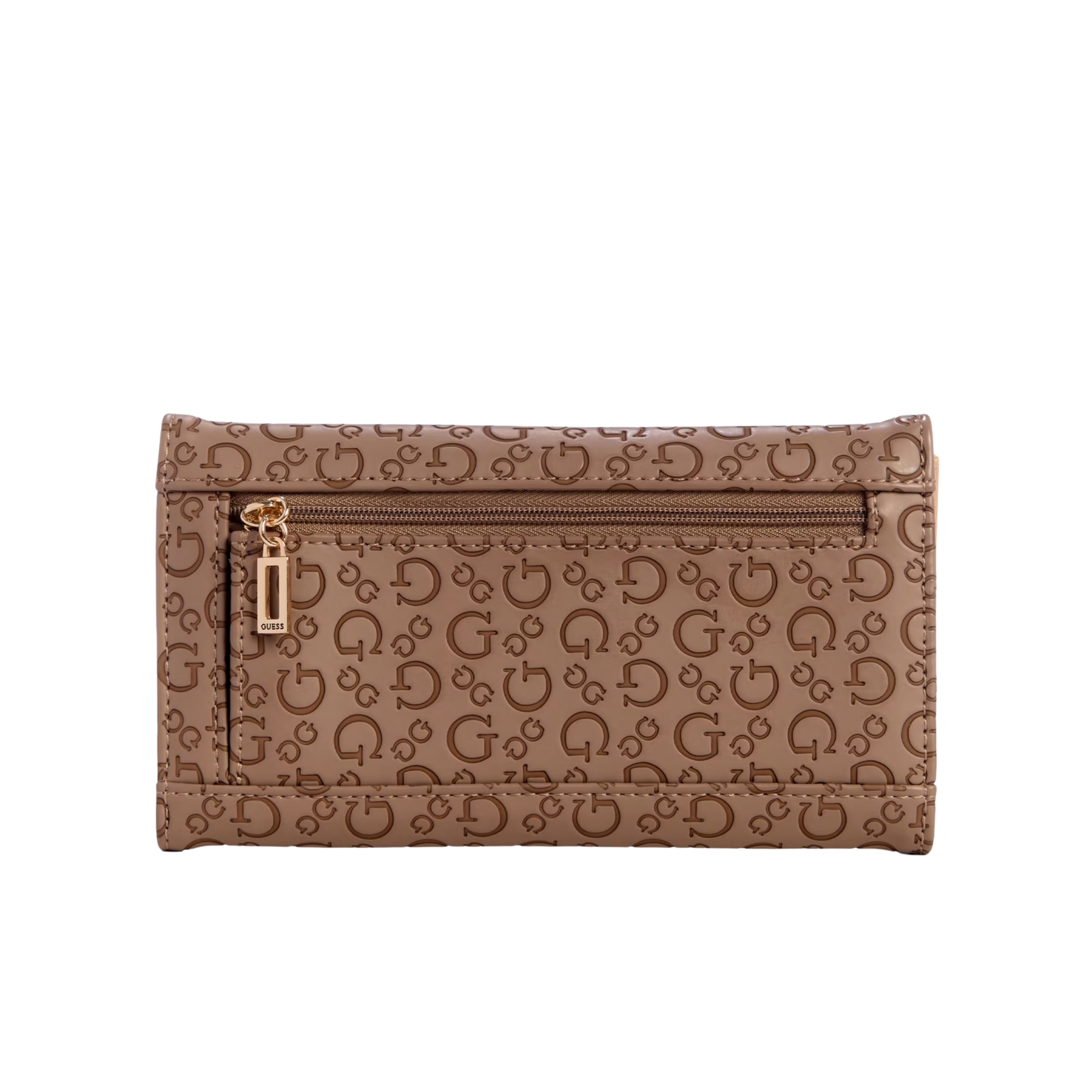 GUESS Women Bowie Debossed Logo Slim Clutch Wallet - Brown