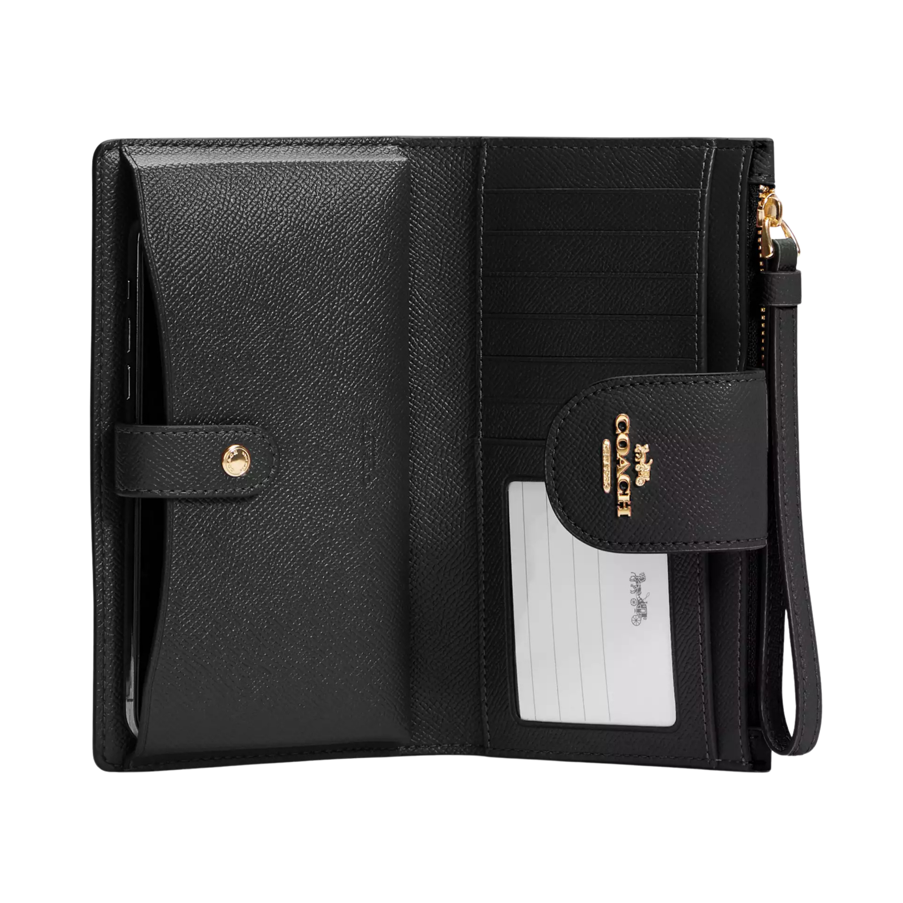 COACH Women Phone Wallet - Gold Black