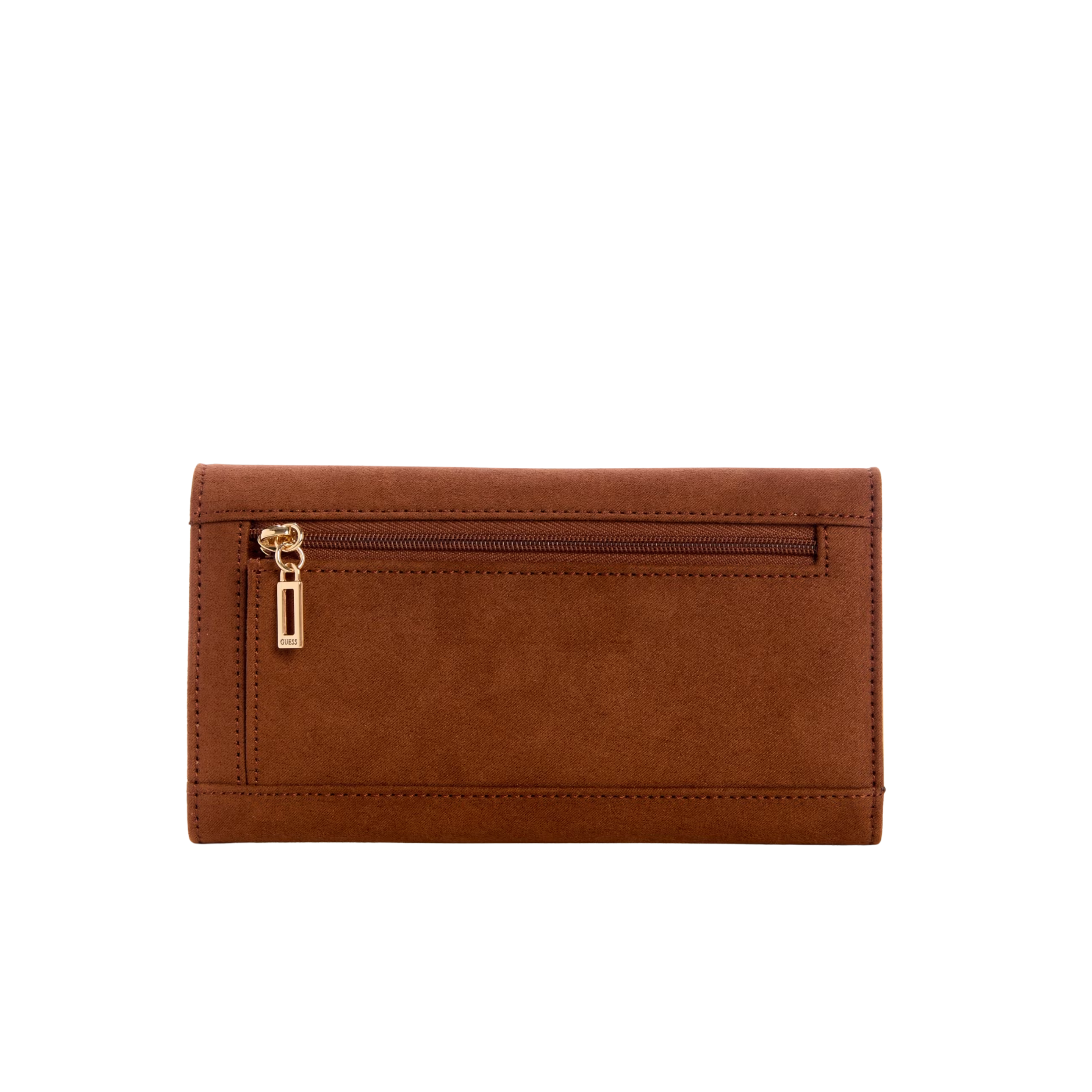 GUESS Women Kaline Faux Suede Slim Clutch Wallet - Brown