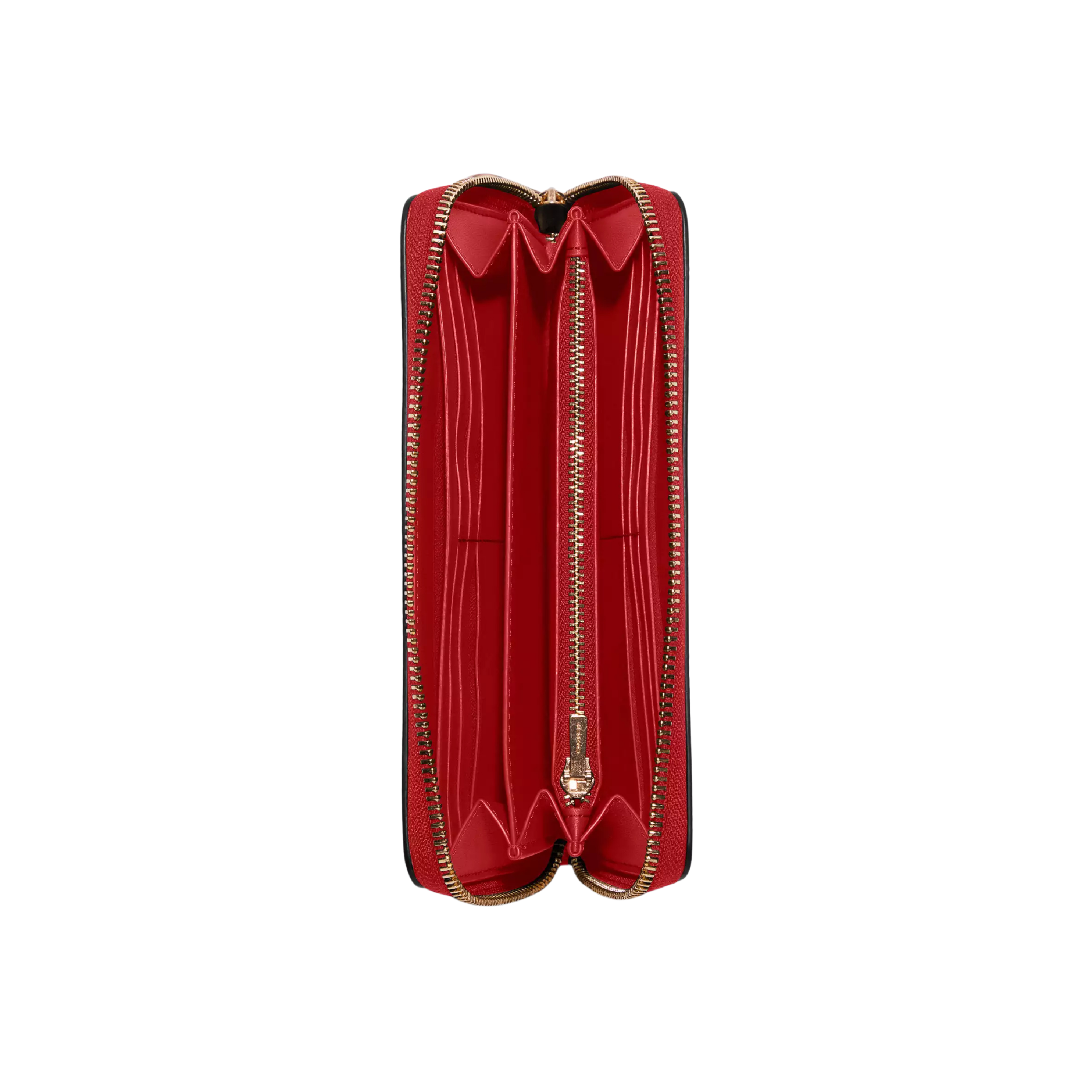 COACH Women Long Zip Around Wallet - Gold True Red