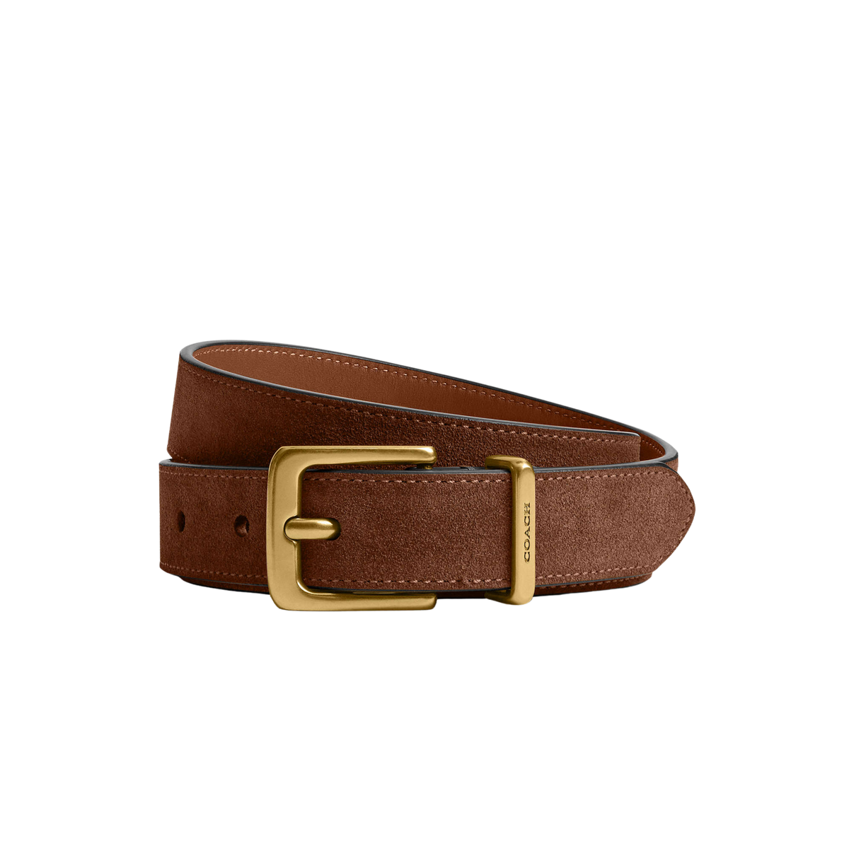Coach Women Harness Hasp Buckle Belt 25MM - Brass Warm Brown