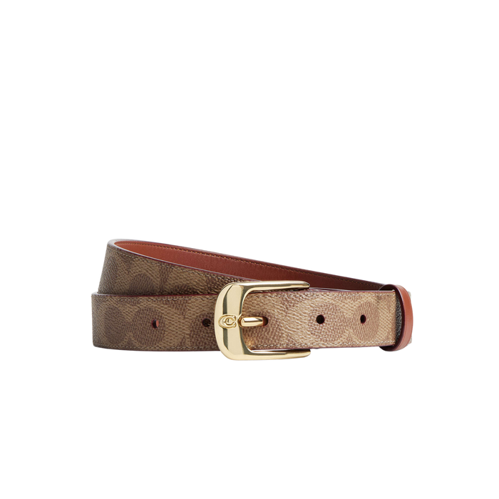 Coach Women C Harness Buckle Belt 25 Mm - Gold Tan Caramel