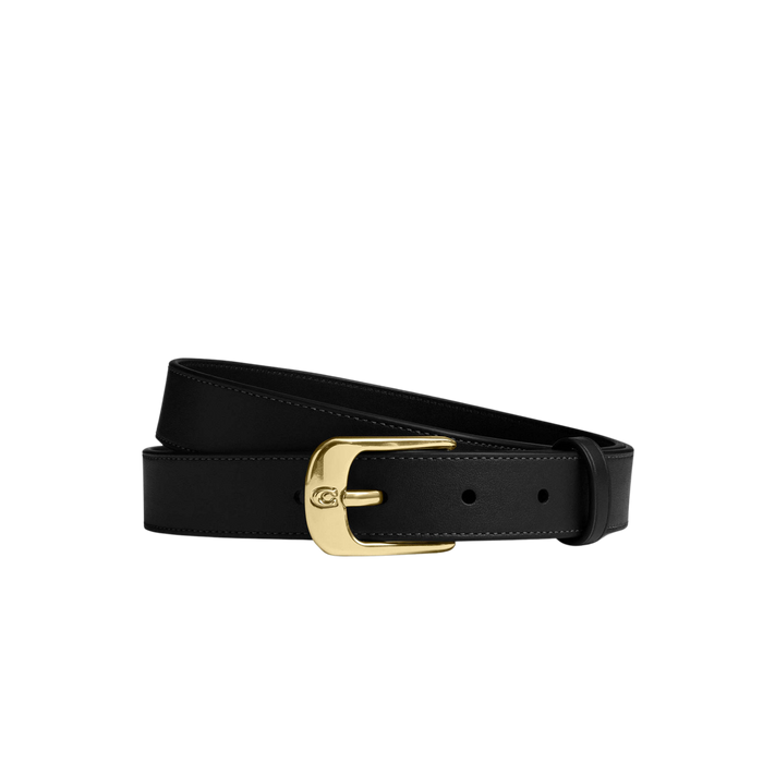 Coach Women C Harness Buckle Belt 25 Mm - Gold Black