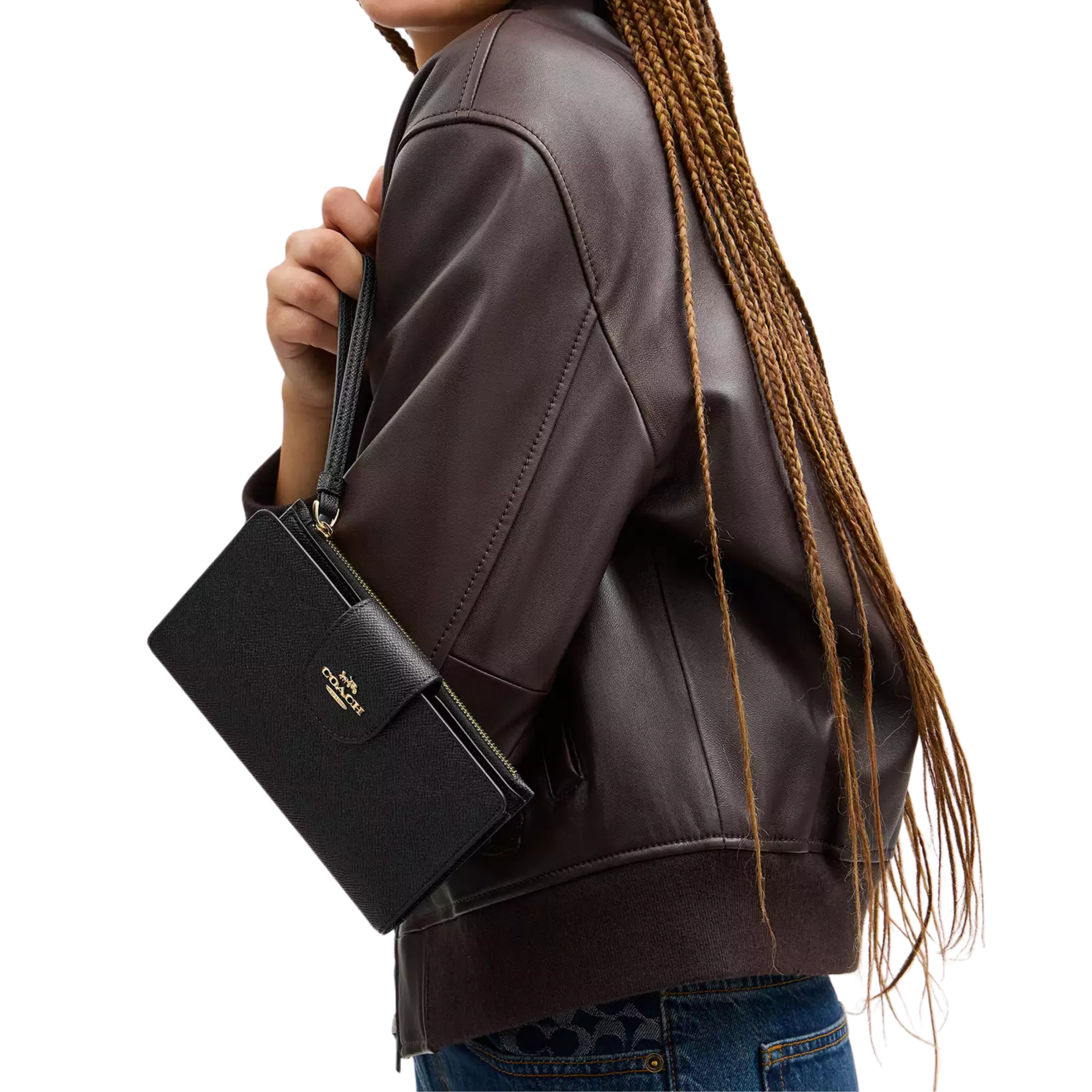 COACH Women Phone Wallet - Gold Black