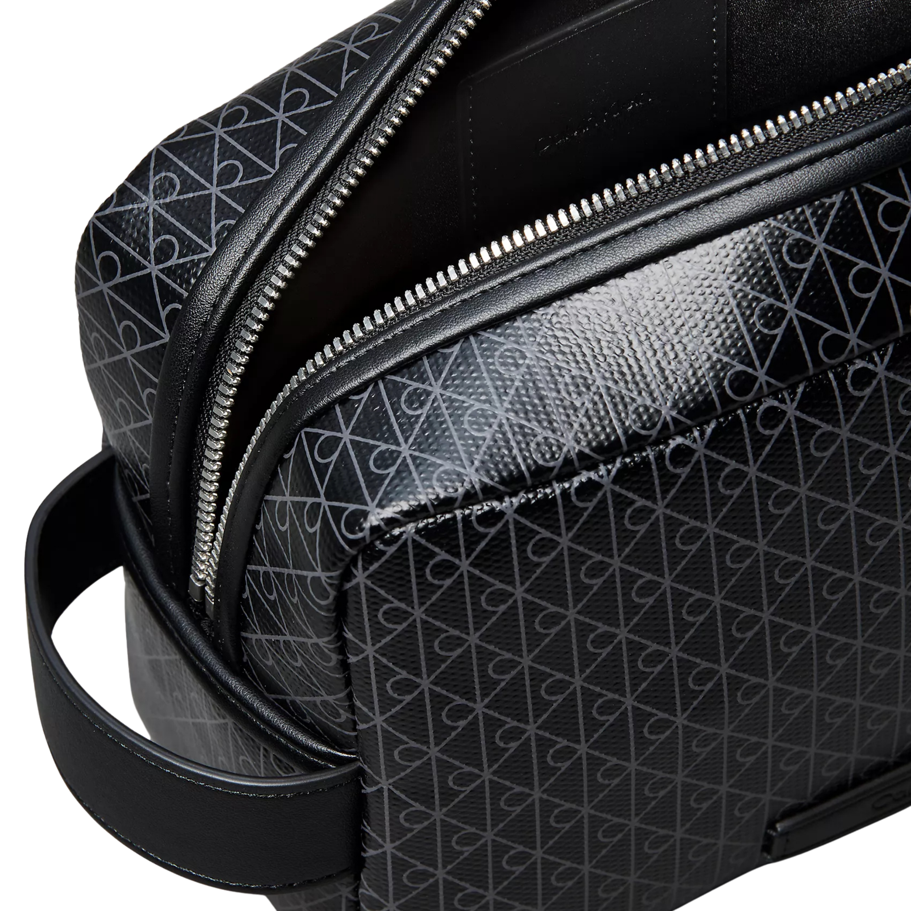 Calvin Klein Men Allover Emblem Logo Zip Dopp Kit - Black