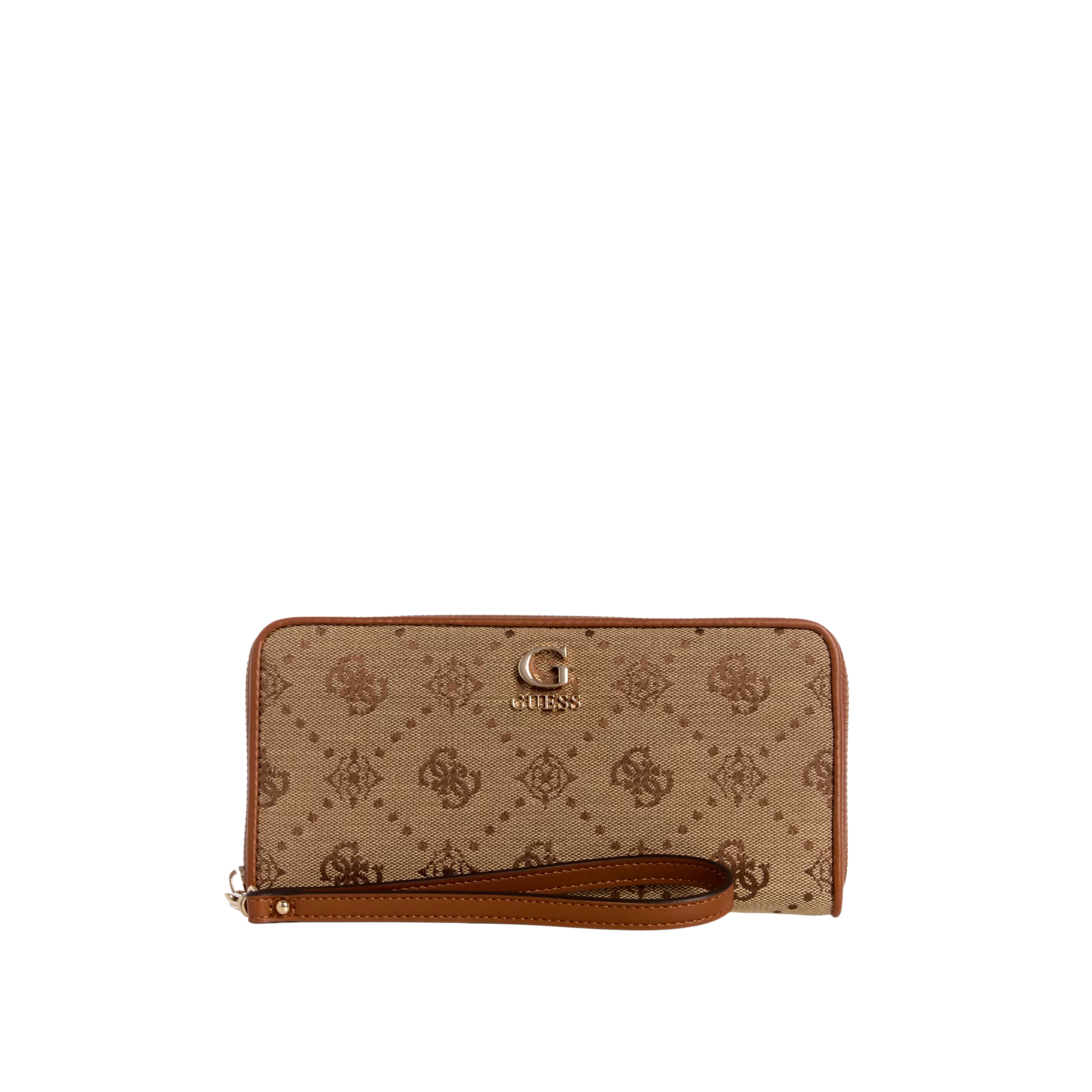 Guess Women Neda Jacquard Logo Large Wallet - Latte Logo