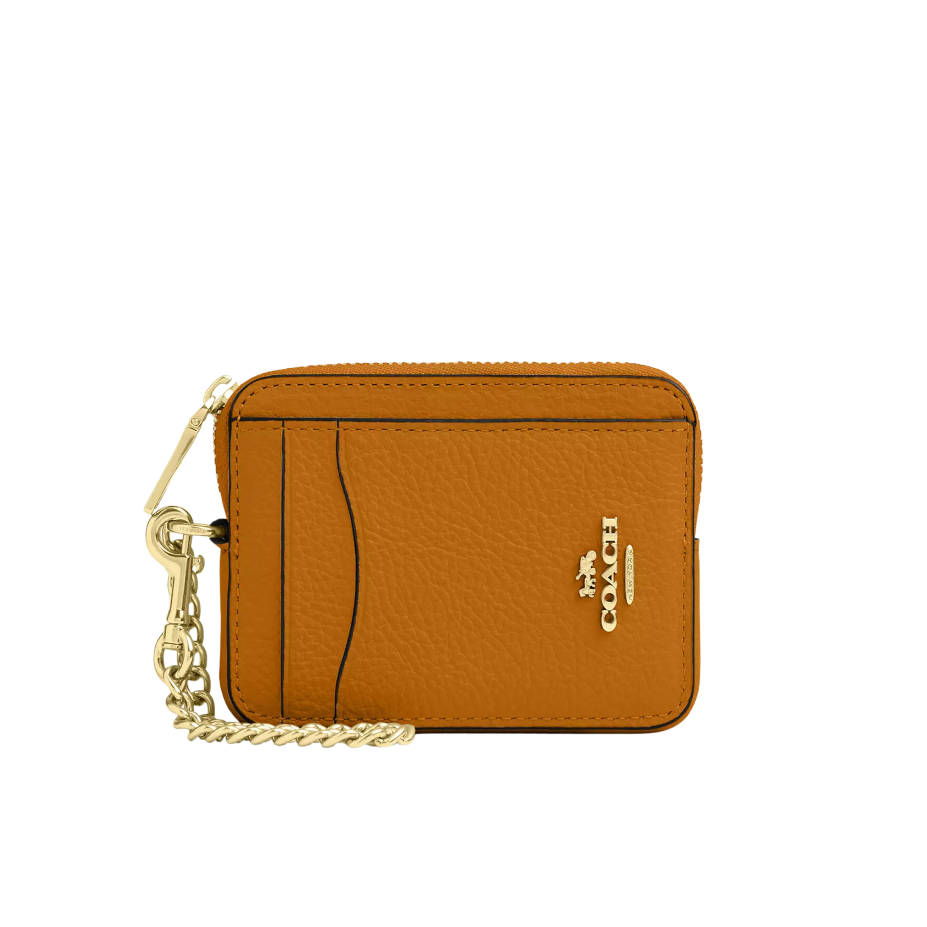 COACH Women Zip Card Case - Gold Ochre