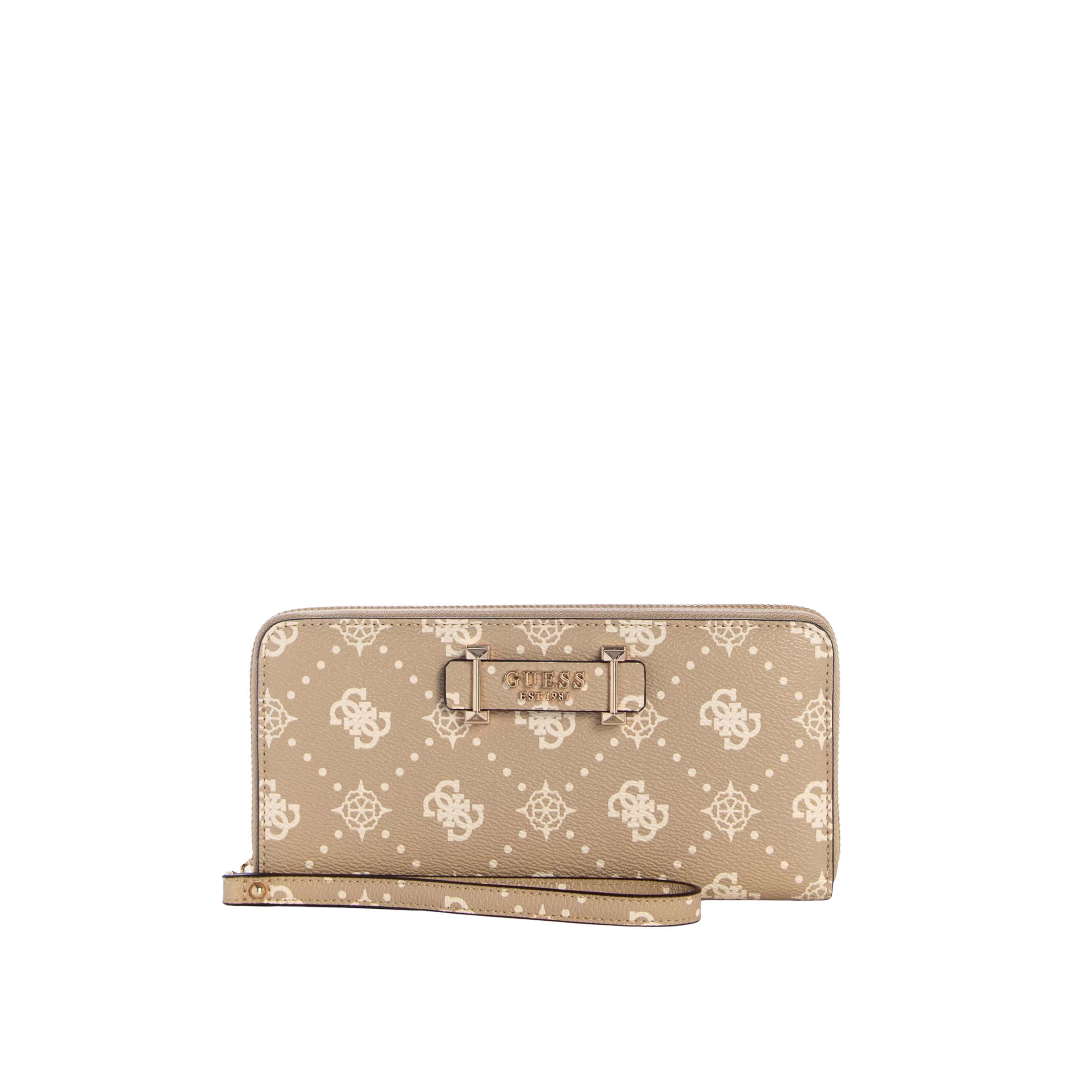 Guess Women Carrie Quattro G Large Zip Around Wallet - Beige